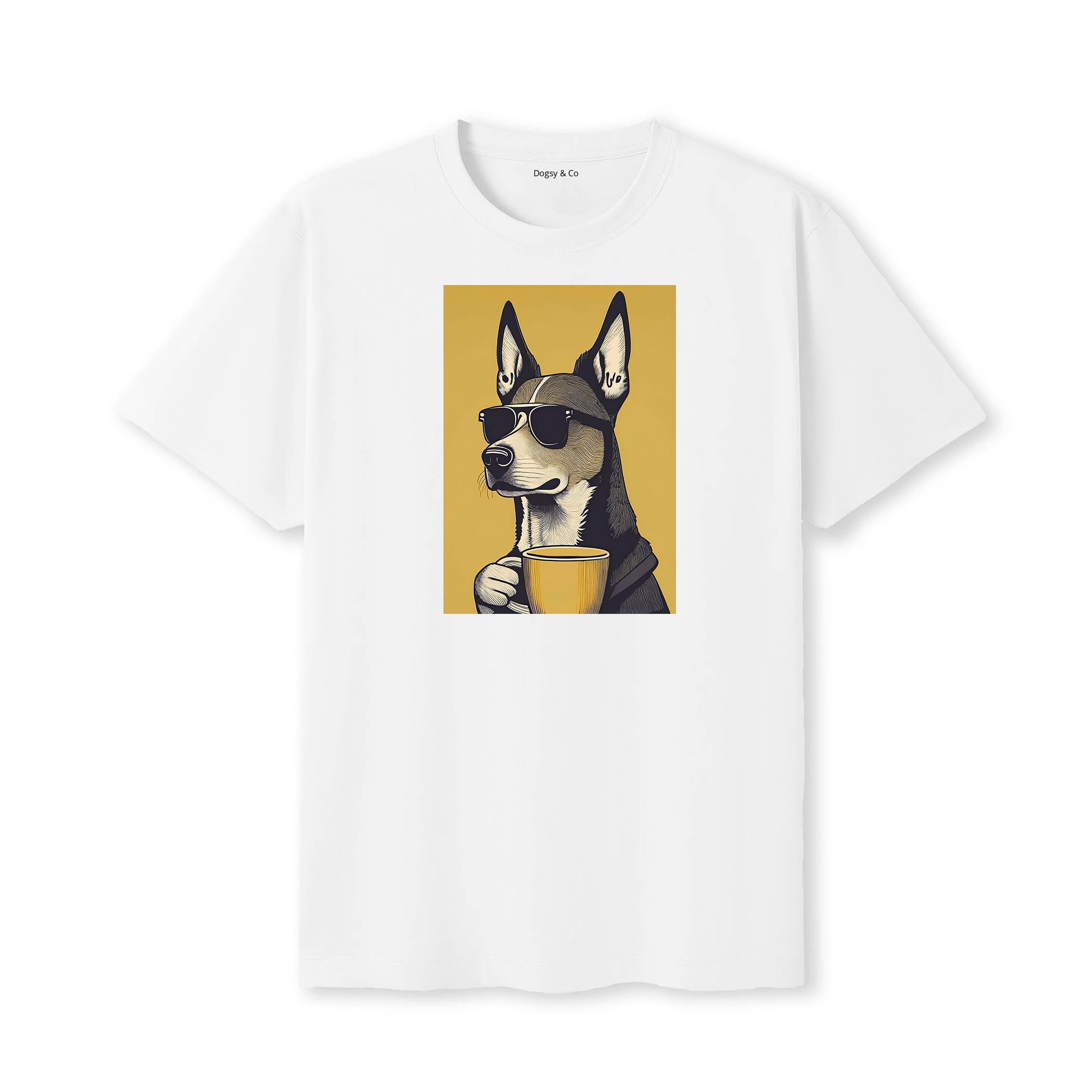 Kelpie Coffee Dog T-Shirt White