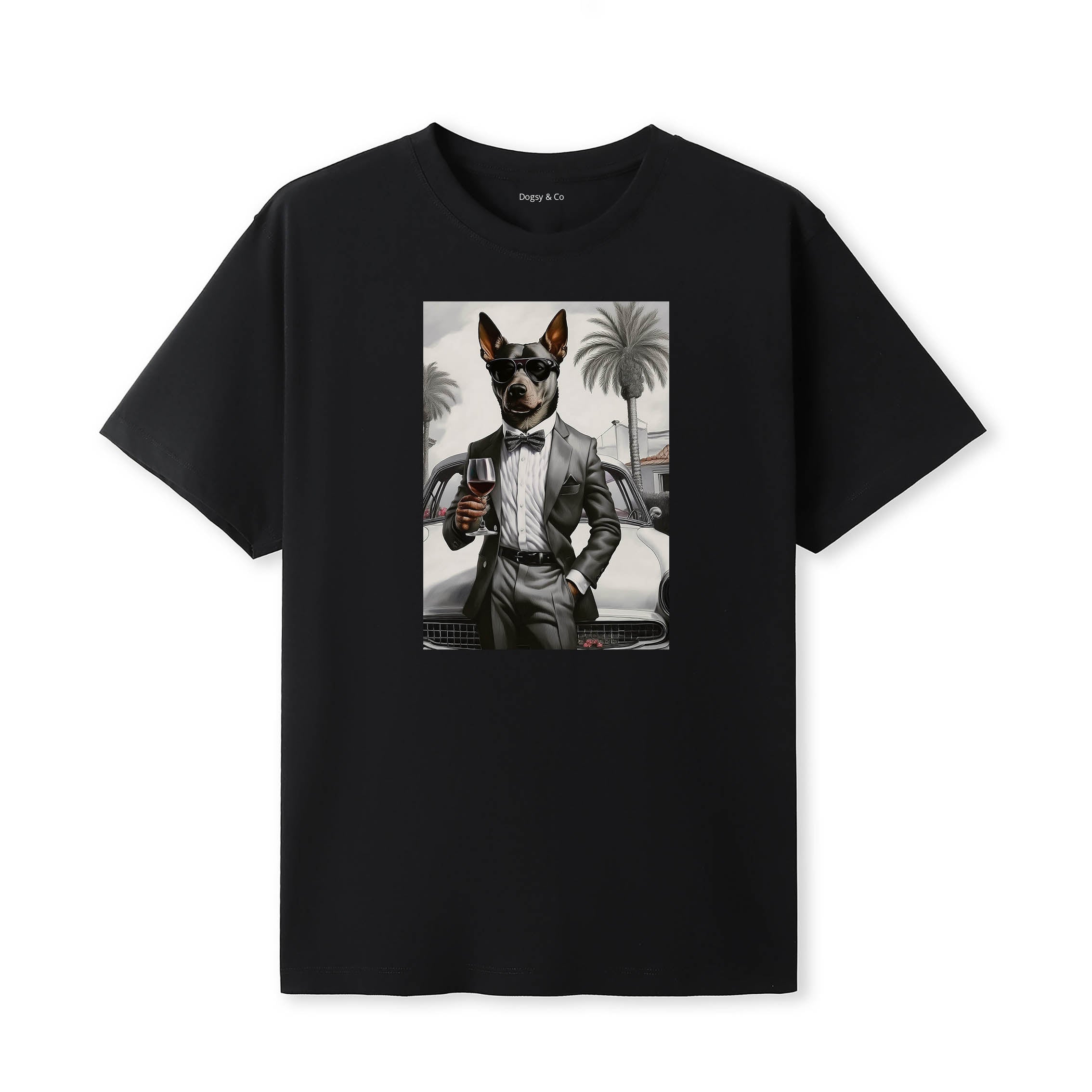 Kelpie distinguished gentleman dog t-shirt - black