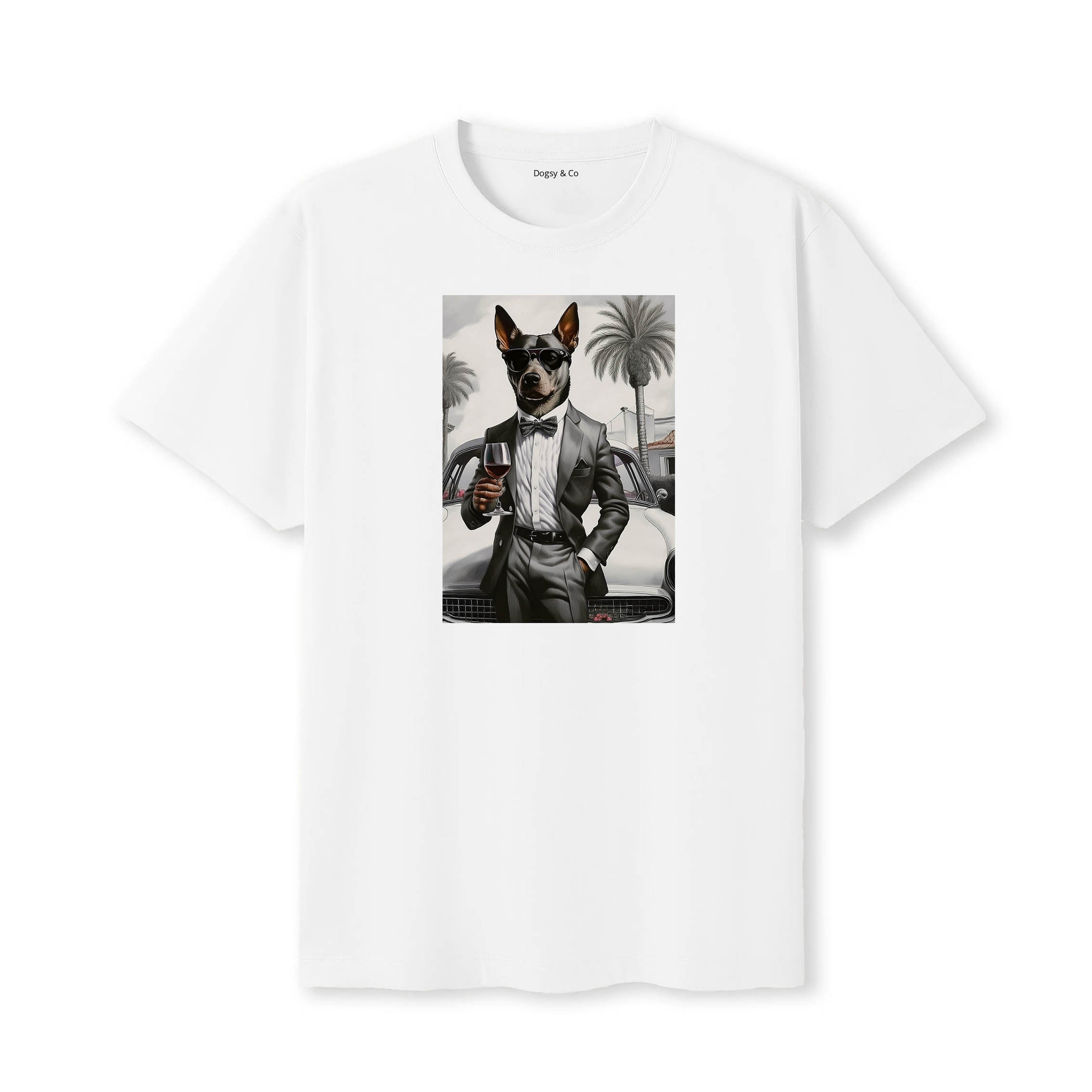 Kelpie distinguished gentleman dog t-shirt - white
