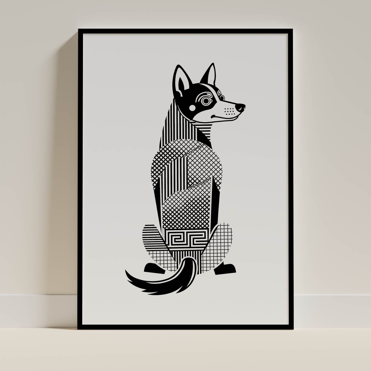 Kelpie Geometric Line Art mockup