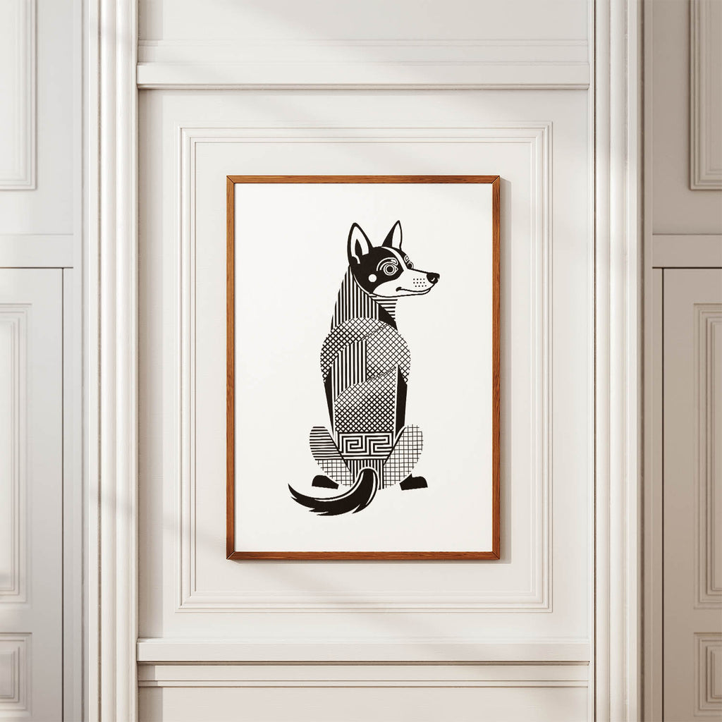 Kelpie Geometric Line Art mockup