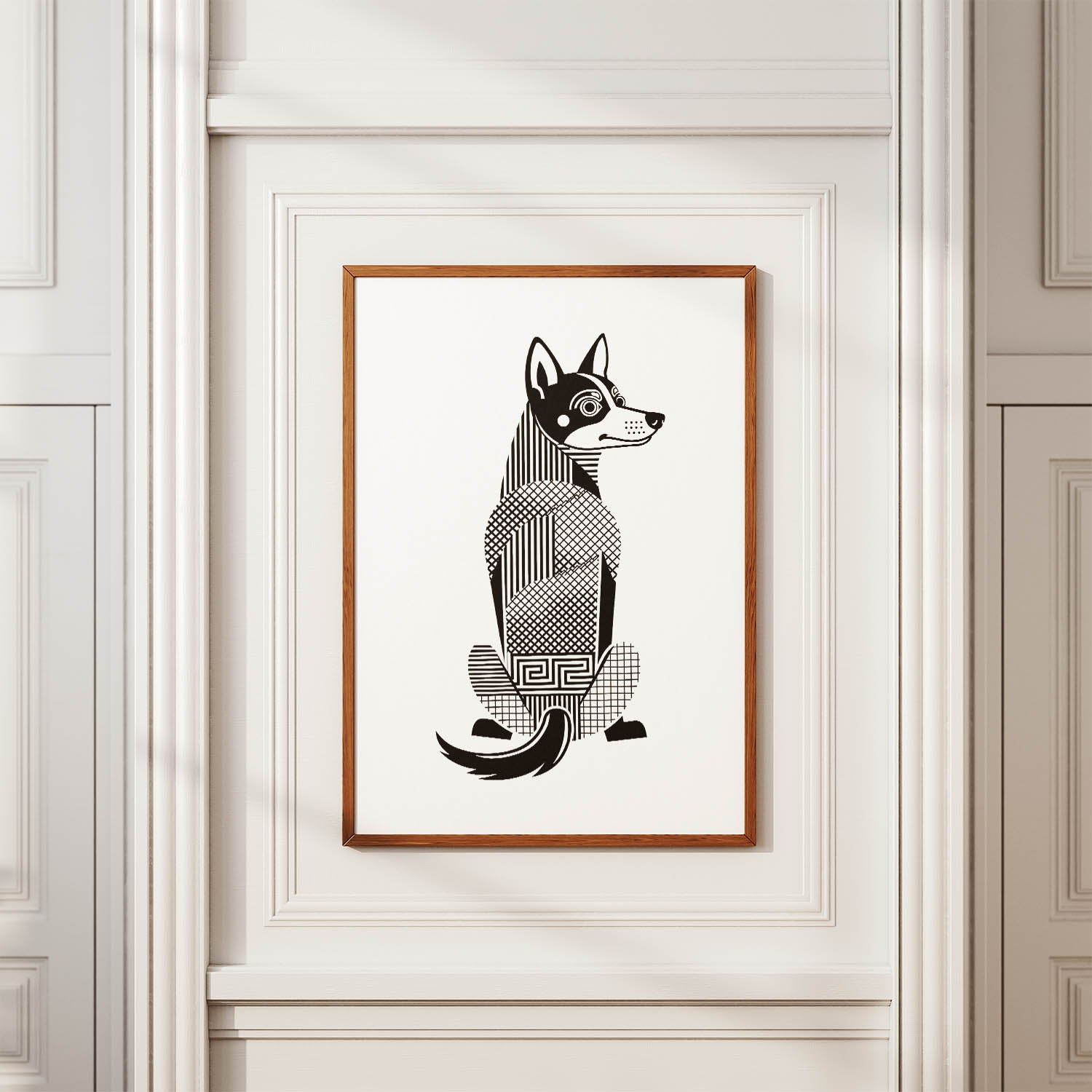 Kelpie Geometric Line Art mockup