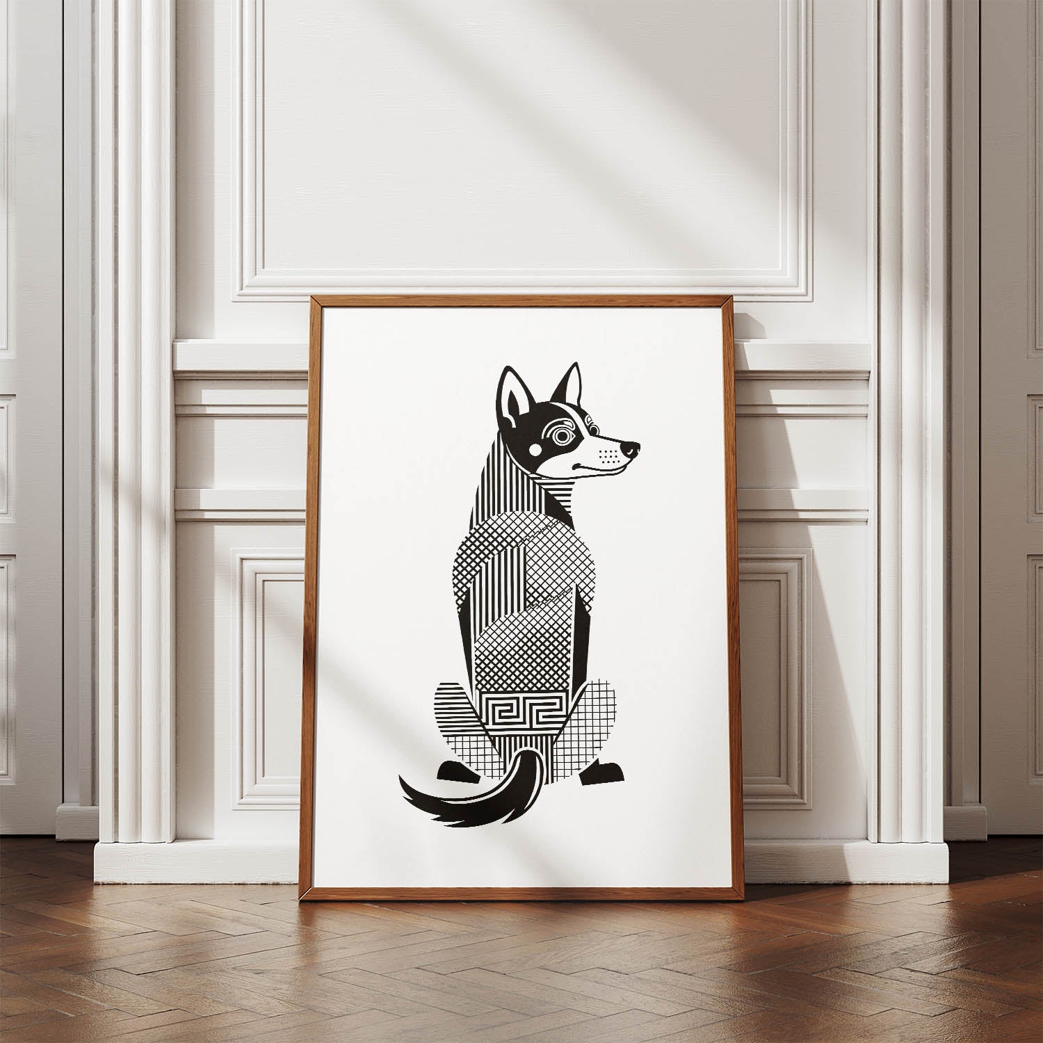 Kelpie Geometric Line Art mockup