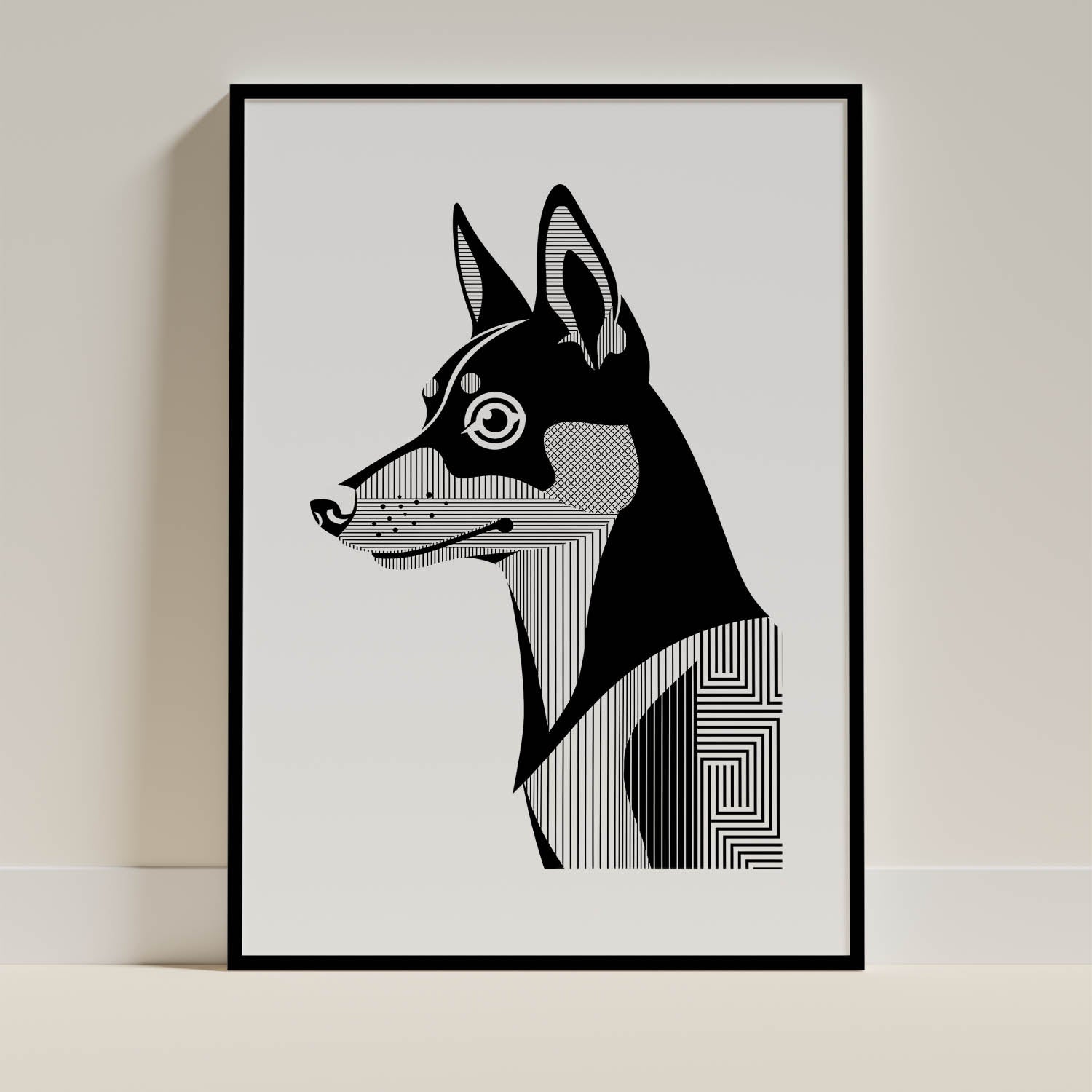 Kelpie Geometric Line Art mockup