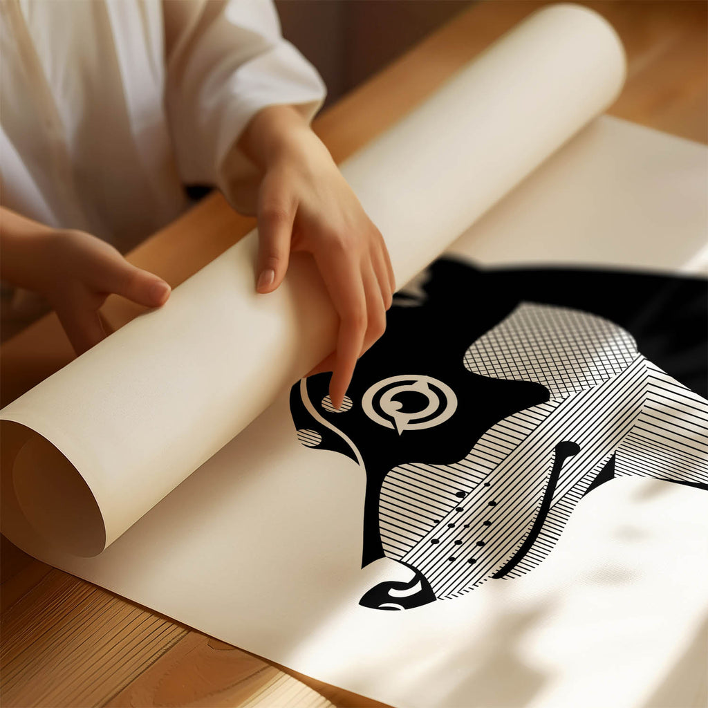 Kelpie Geometric Line Art mockup
