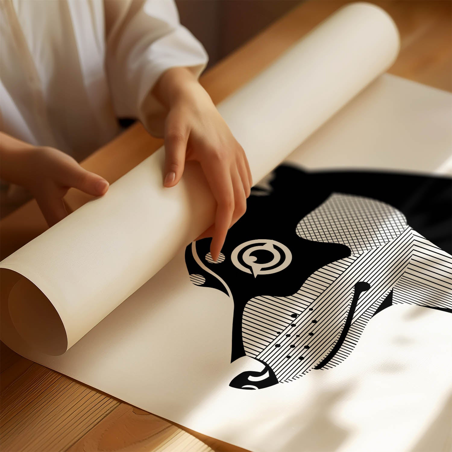 Kelpie Geometric Line Art mockup