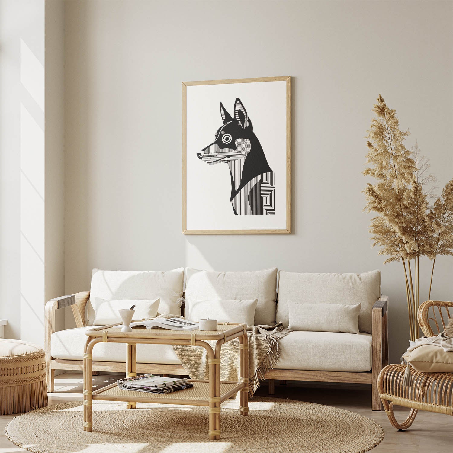 Kelpie Geometric Line Art mockup