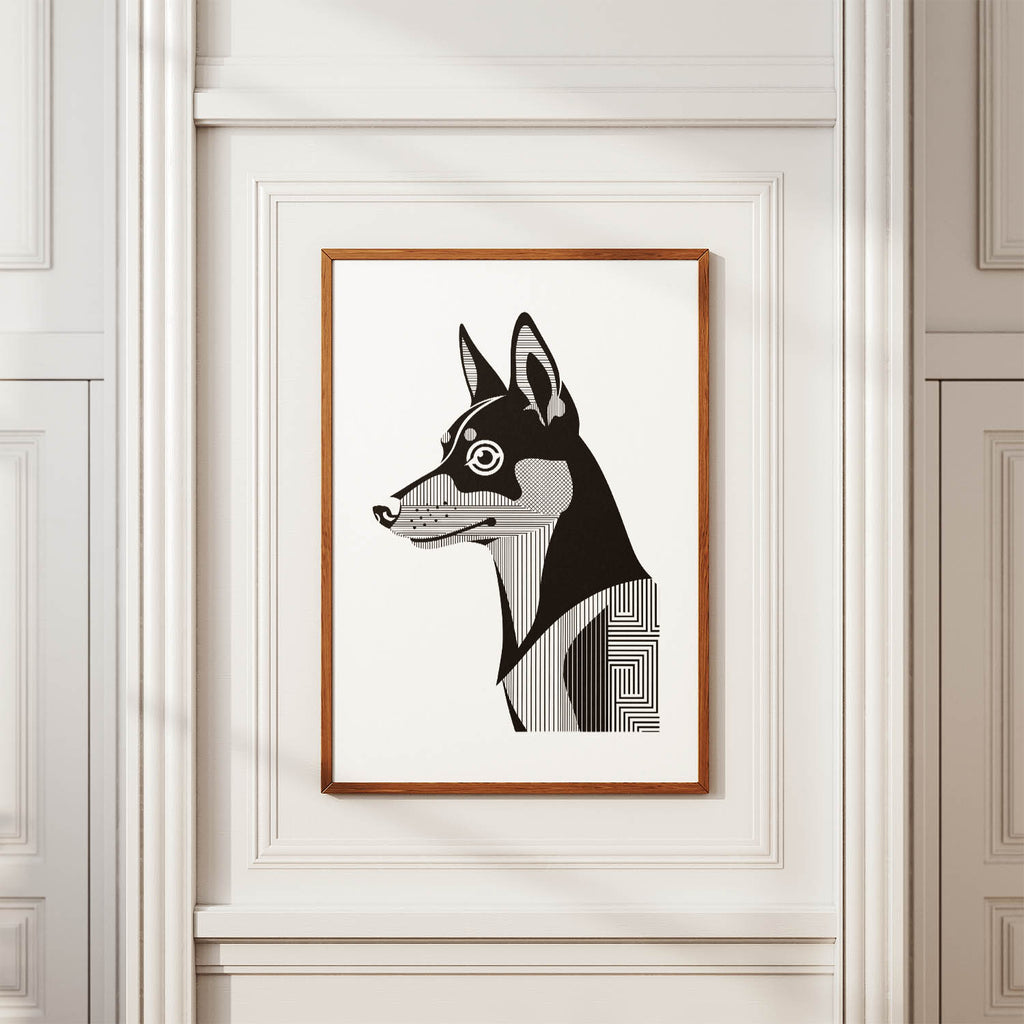 Kelpie Geometric Line Art mockup