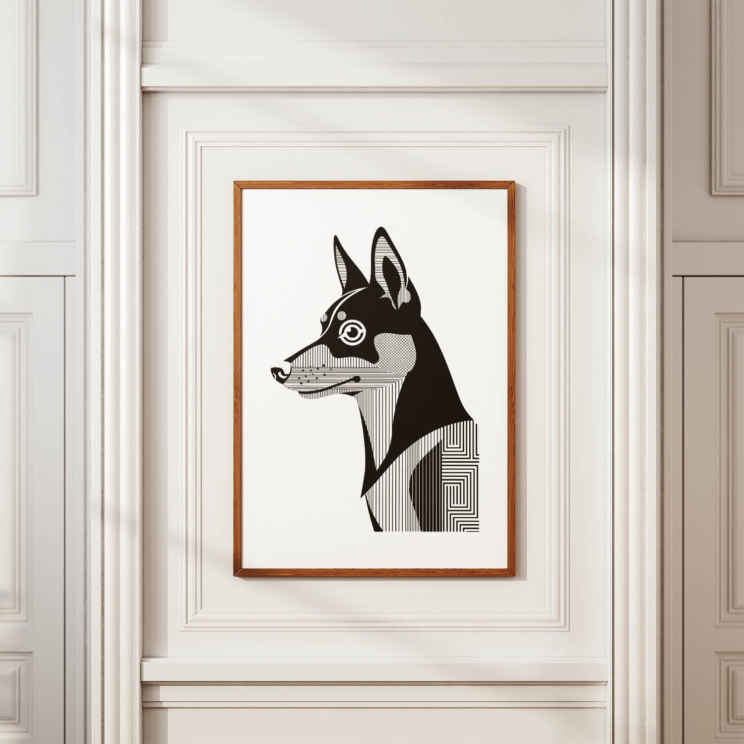 Kelpie Geometric Line Art mockup