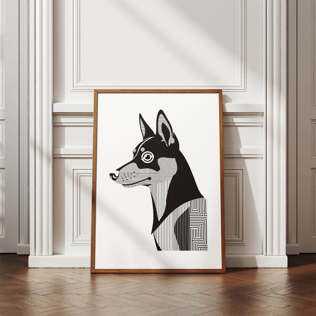 Kelpie Geometric Line Art mockup
