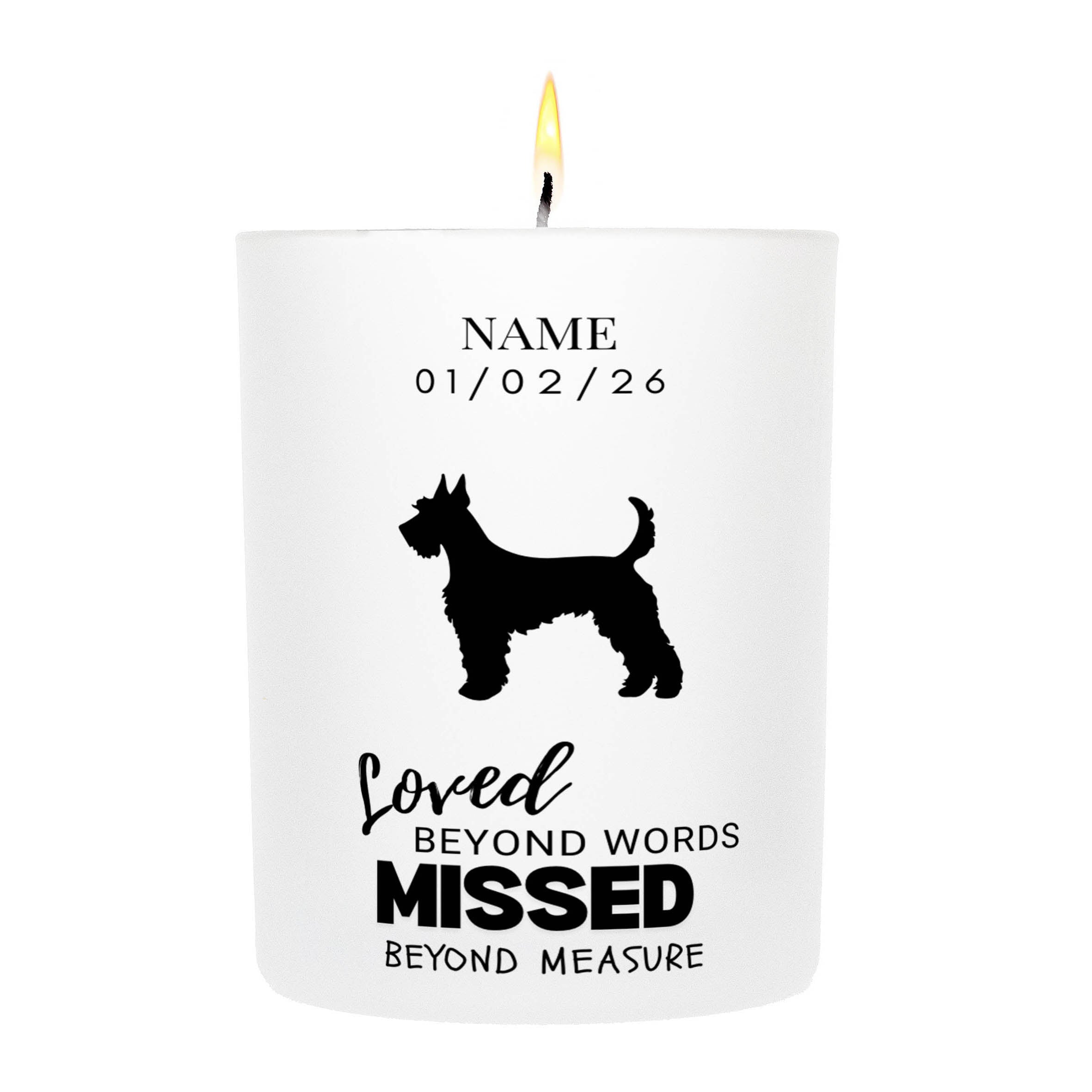 Kerry Blue Terrier – Loved Beyond Words, Missed Beyond Measure Custom Candle