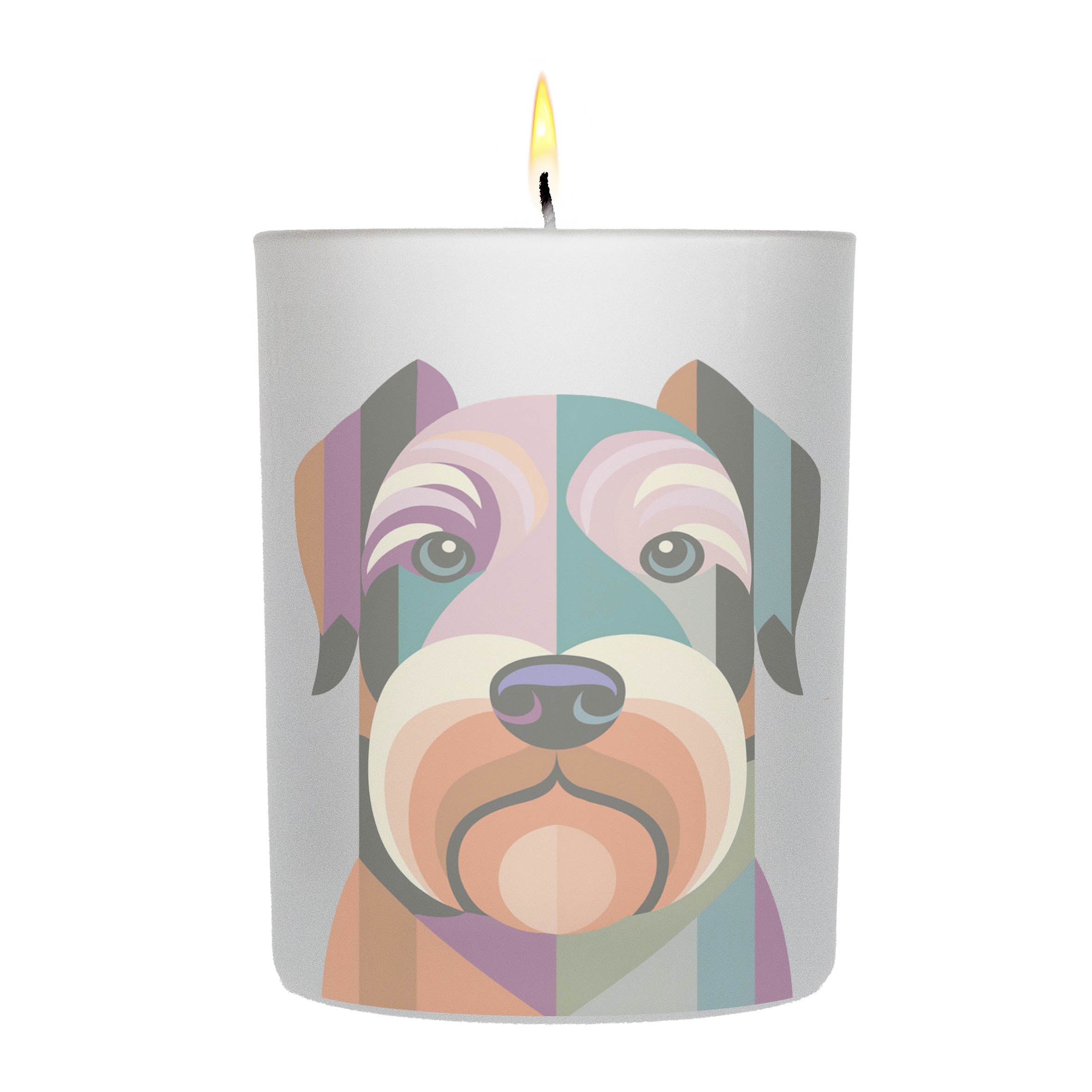 Kerry Blue Terrier Graphic Retro Chic Frosted Candle