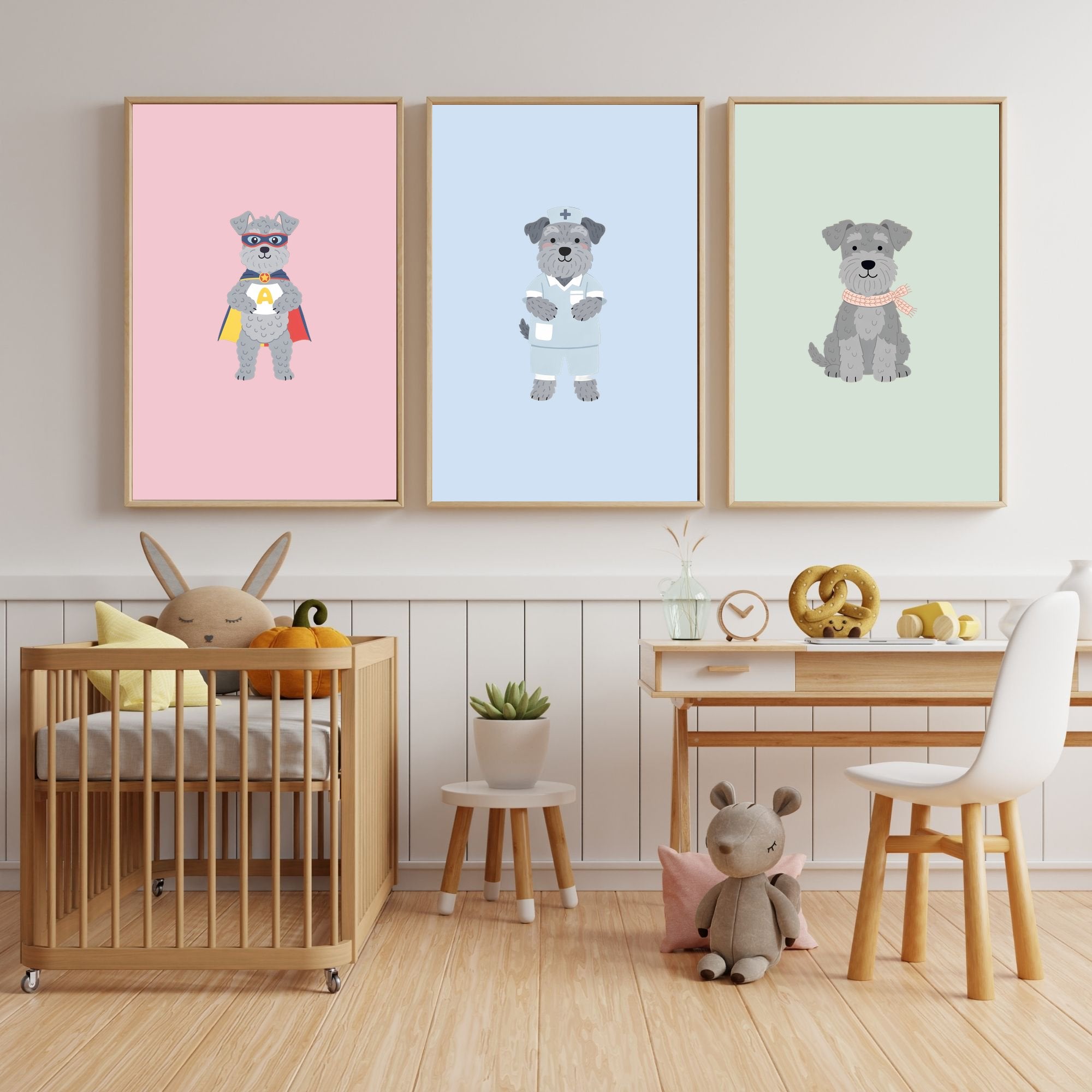 Kerry Blue Terrier Kids Nursery Wall Art Print Bundle — 22 Dog Costume Designs, 5 Colours, 6 Print Sizes | Digital Download