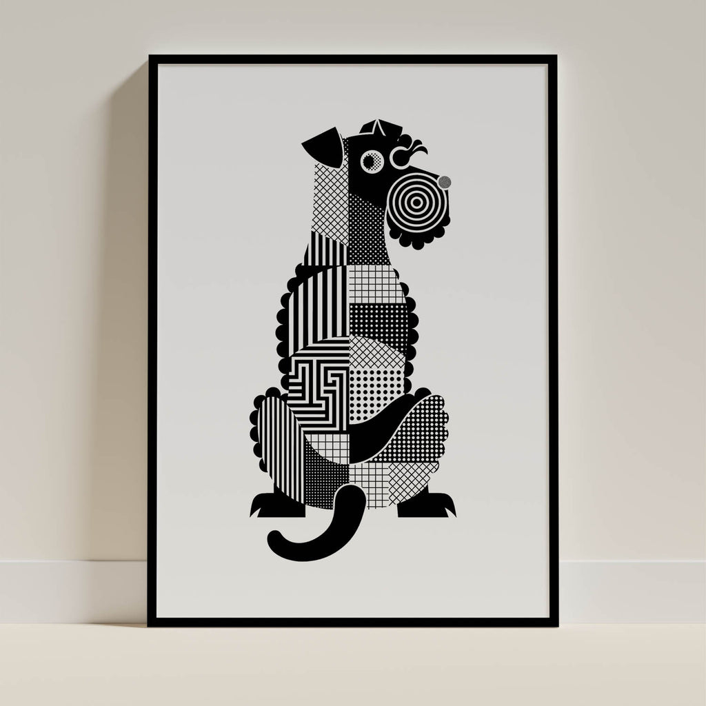 Kerry Blue Terrier Geometric Line Art mockup
