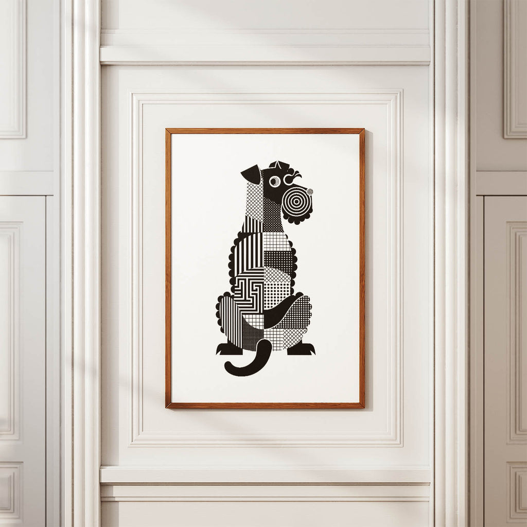Kerry Blue Terrier Geometric Line Art mockup