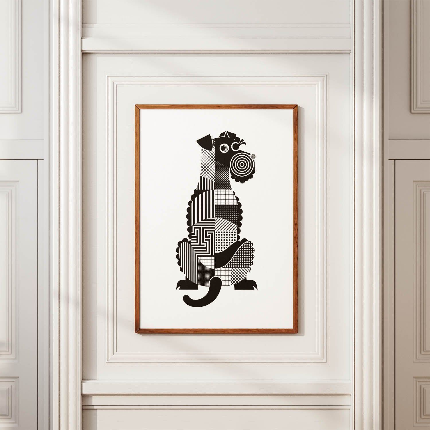 Kerry Blue Terrier Geometric Line Art mockup