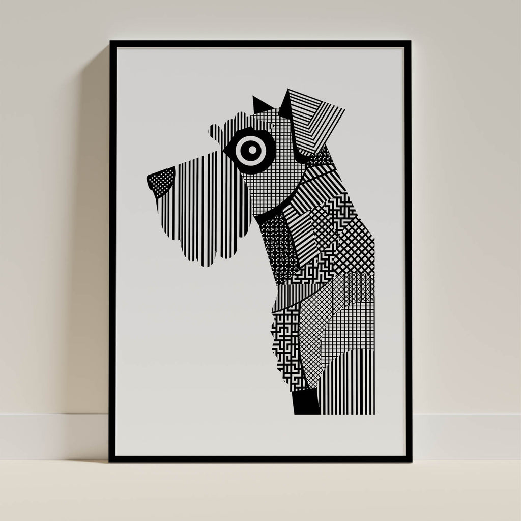 Kerry Blue Terrier Geometric Line Art mockup