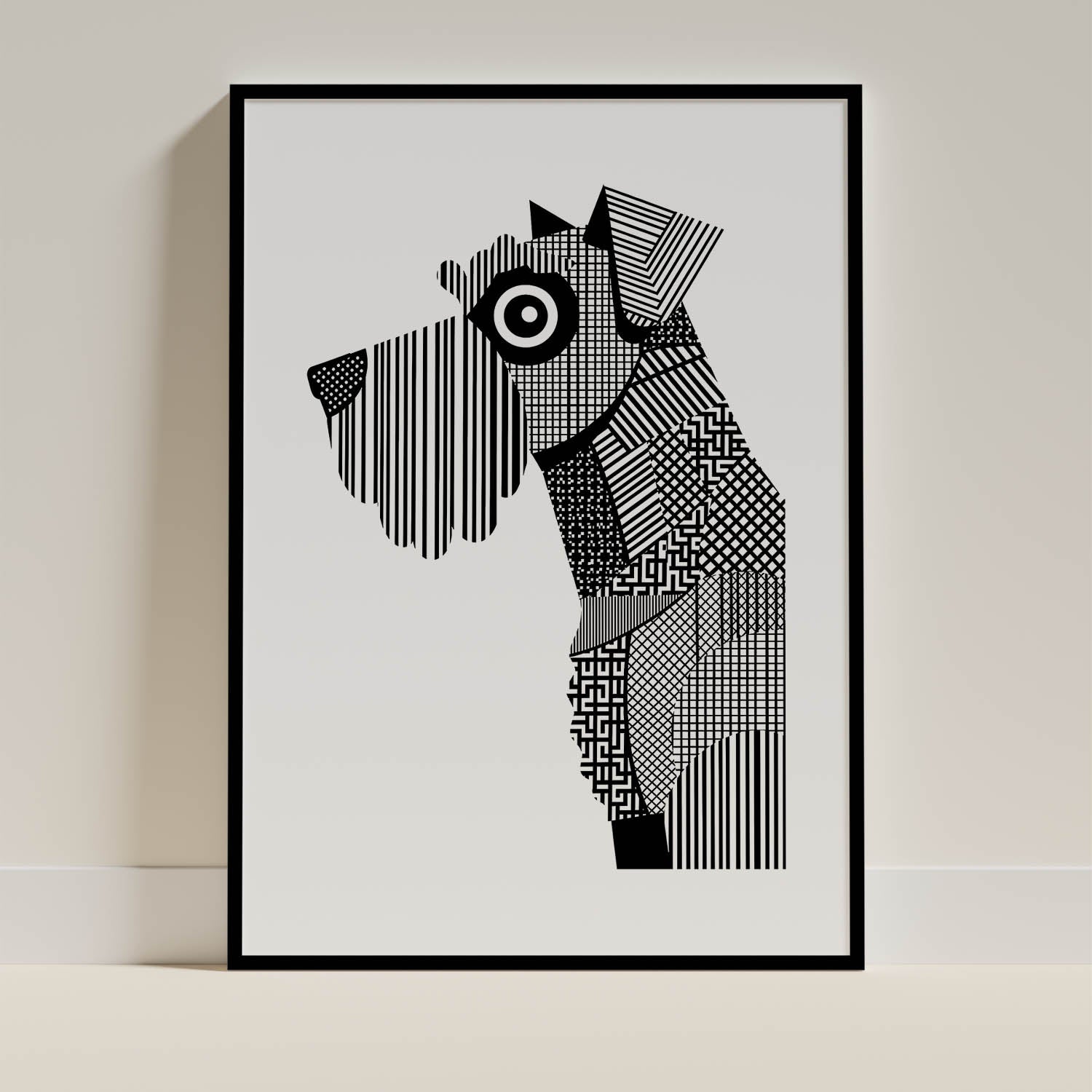 Kerry Blue Terrier Geometric Line Art mockup