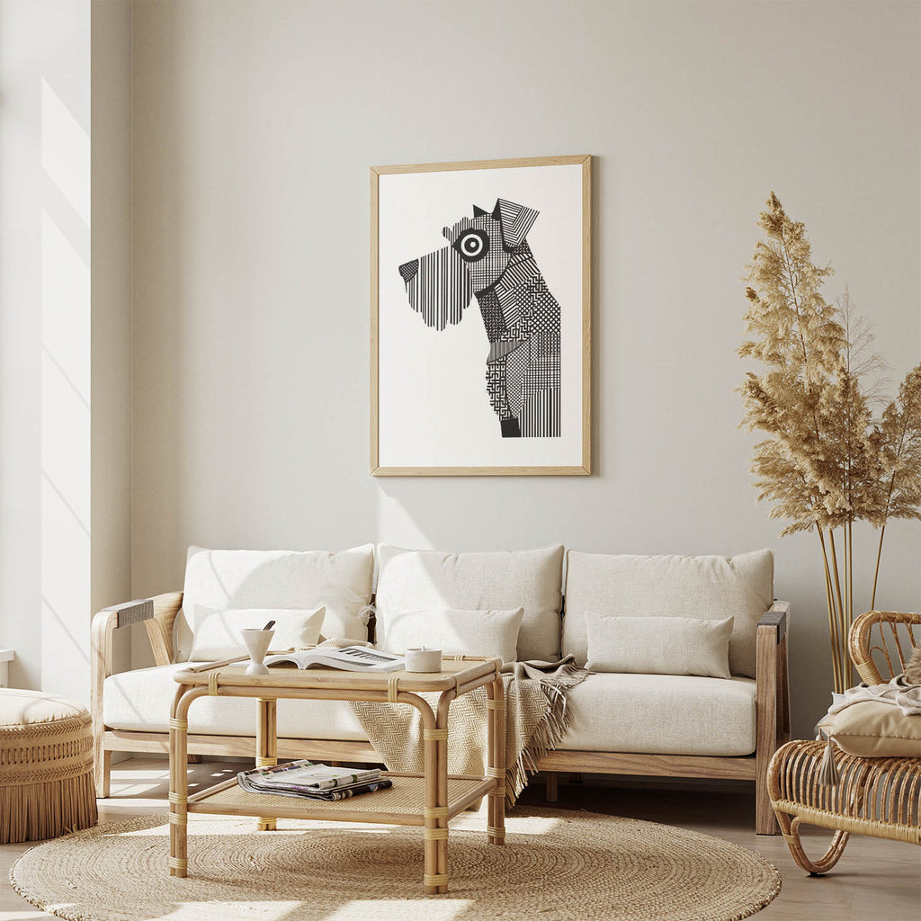 Kerry Blue Terrier Geometric Line Art mockup