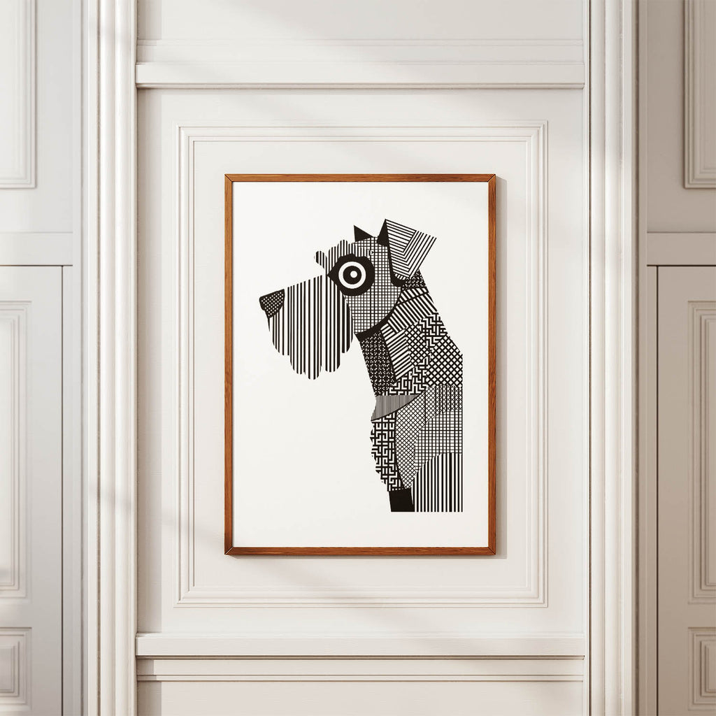 Kerry Blue Terrier Geometric Line Art mockup