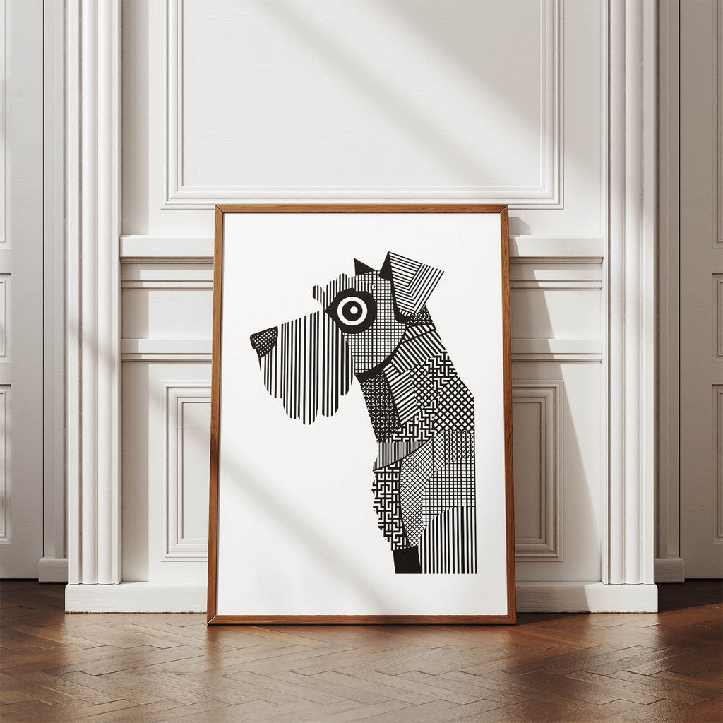 Kerry Blue Terrier Geometric Line Art mockup