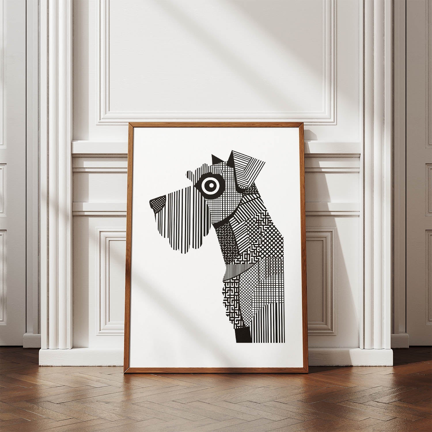 Kerry Blue Terrier Geometric Line Art mockup