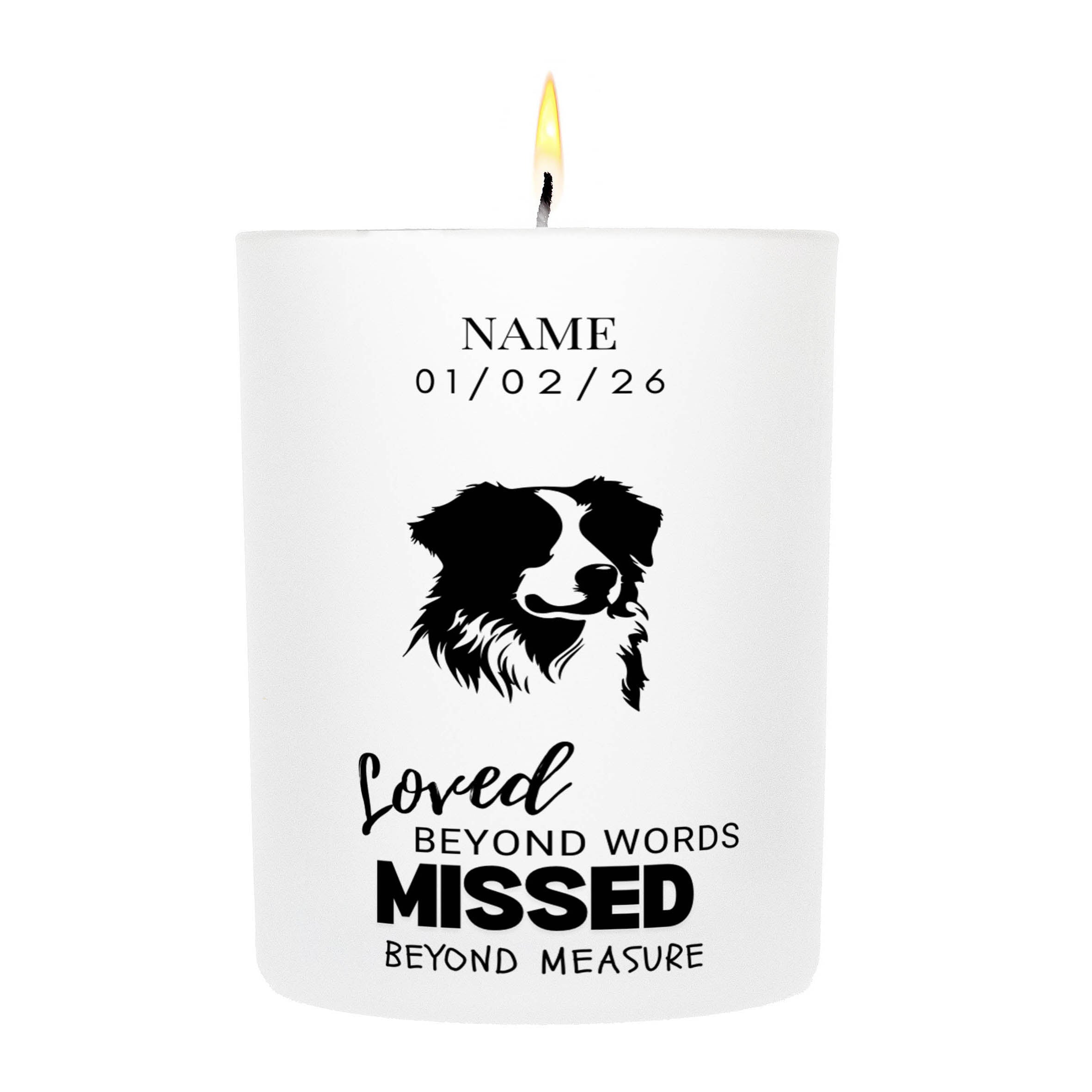 Koolie – Loved Beyond Words, Missed Beyond Measure Custom Candle