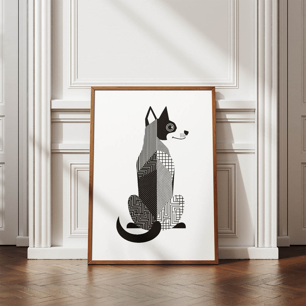 Koolie Geometric Line Art mockup