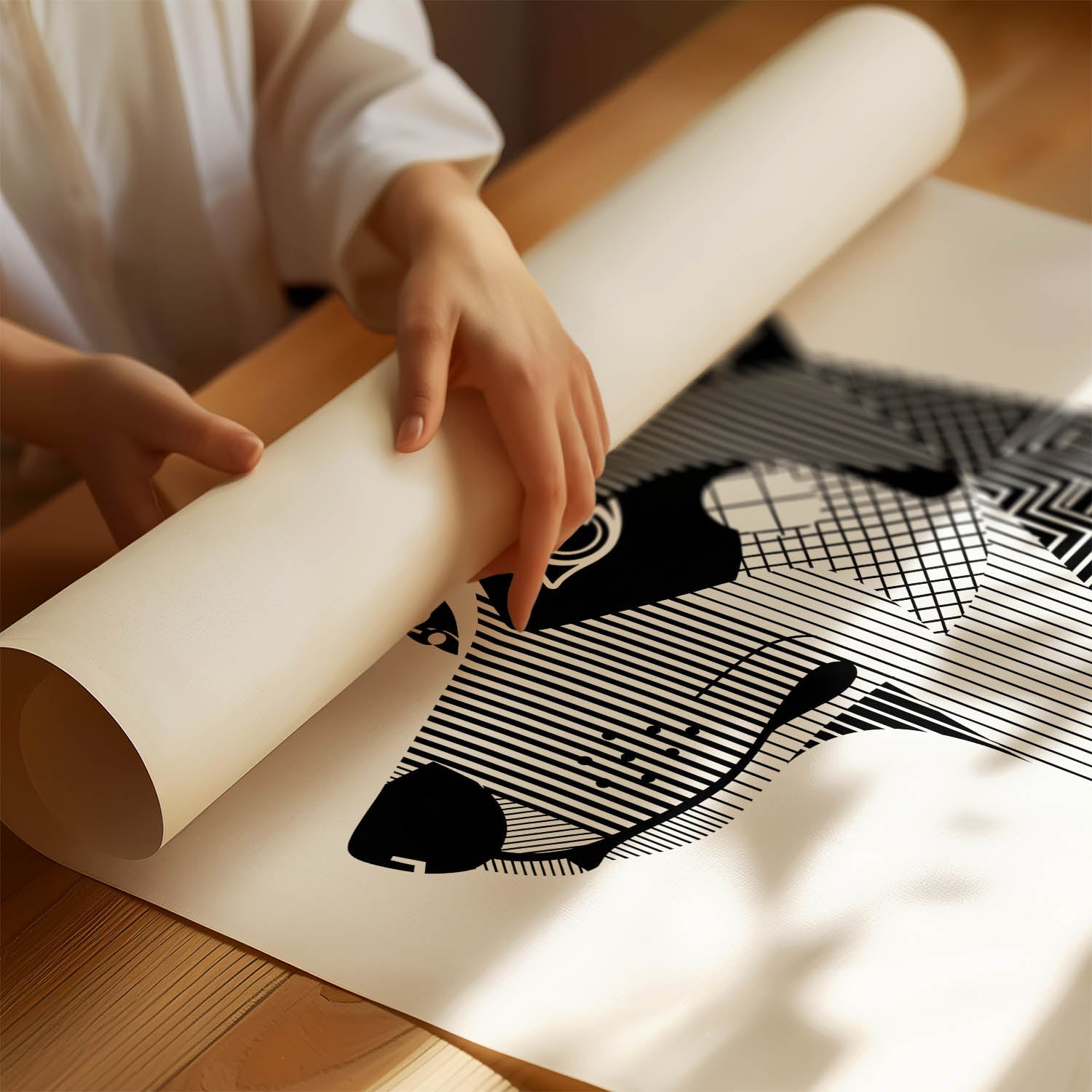 Koolie Geometric Line Art mockup