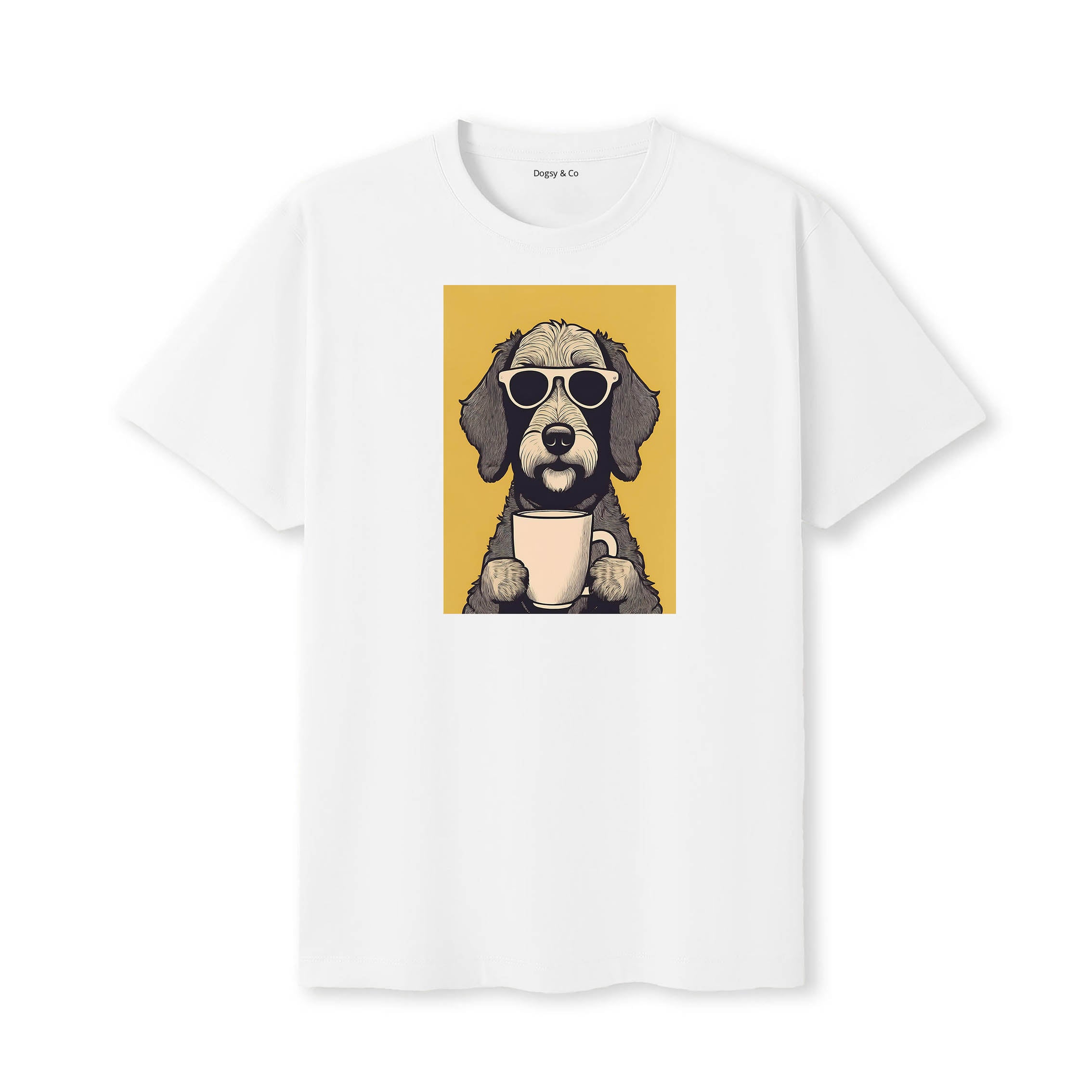 Labradoodle Coffee Dog T-Shirt V4 White
