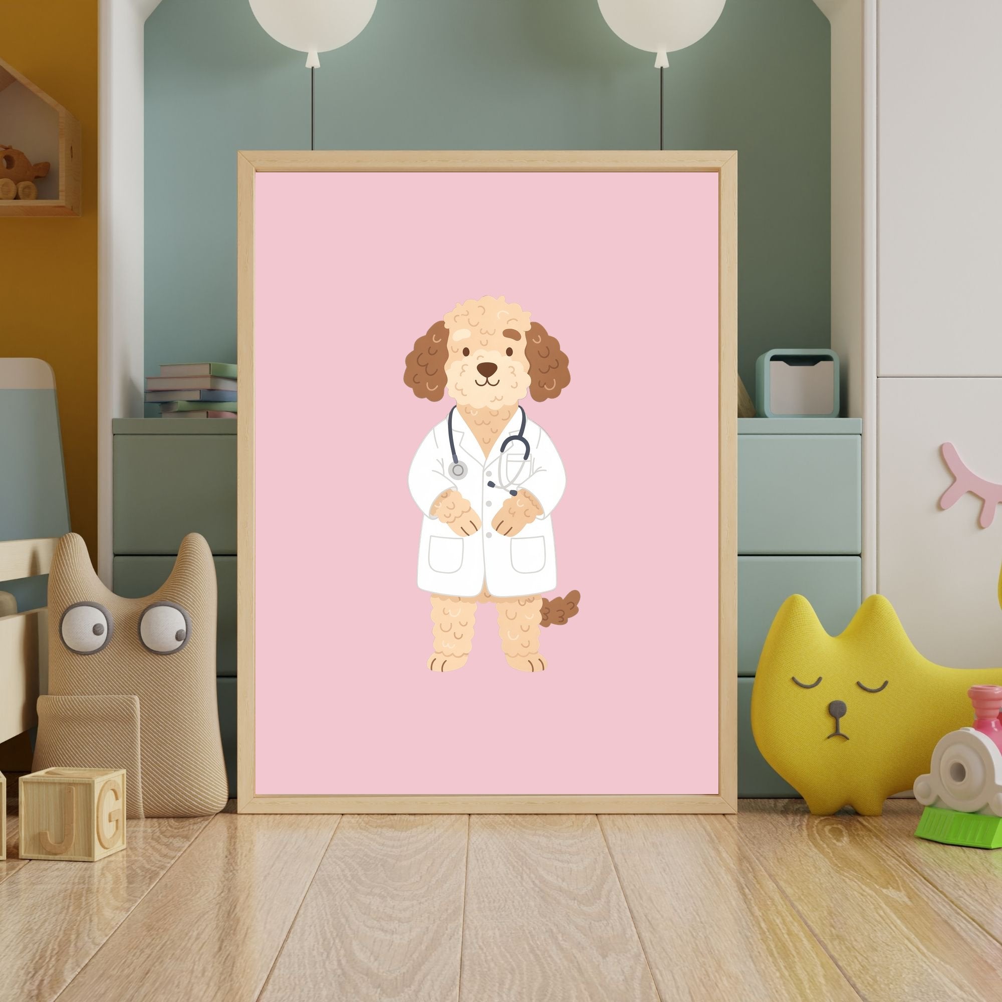 Labradoodle Kids Nursery Wall Art Print Bundle — 22 Dog Costume Designs, 5 Colours, 6 Print Sizes | Digital Download