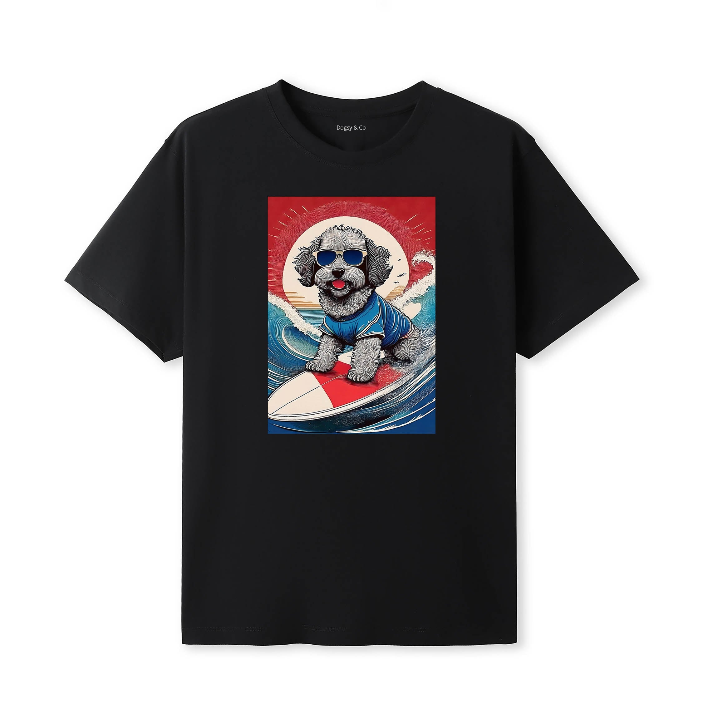 Labradoodle 1 Surfer Hokusai Dogs T-Shirt Artwork