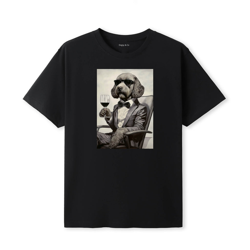 Labradoodle distinguished gentleman dog t-shirt - black