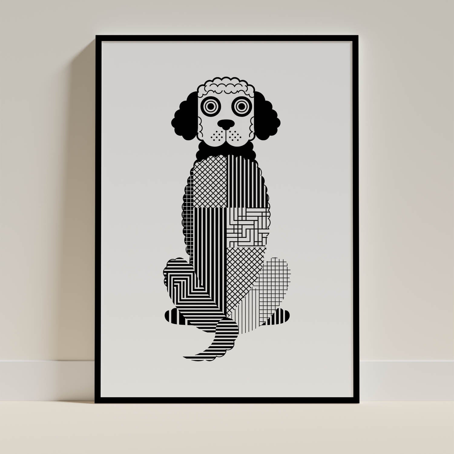 Labradoodle Geometric Line Art mockup