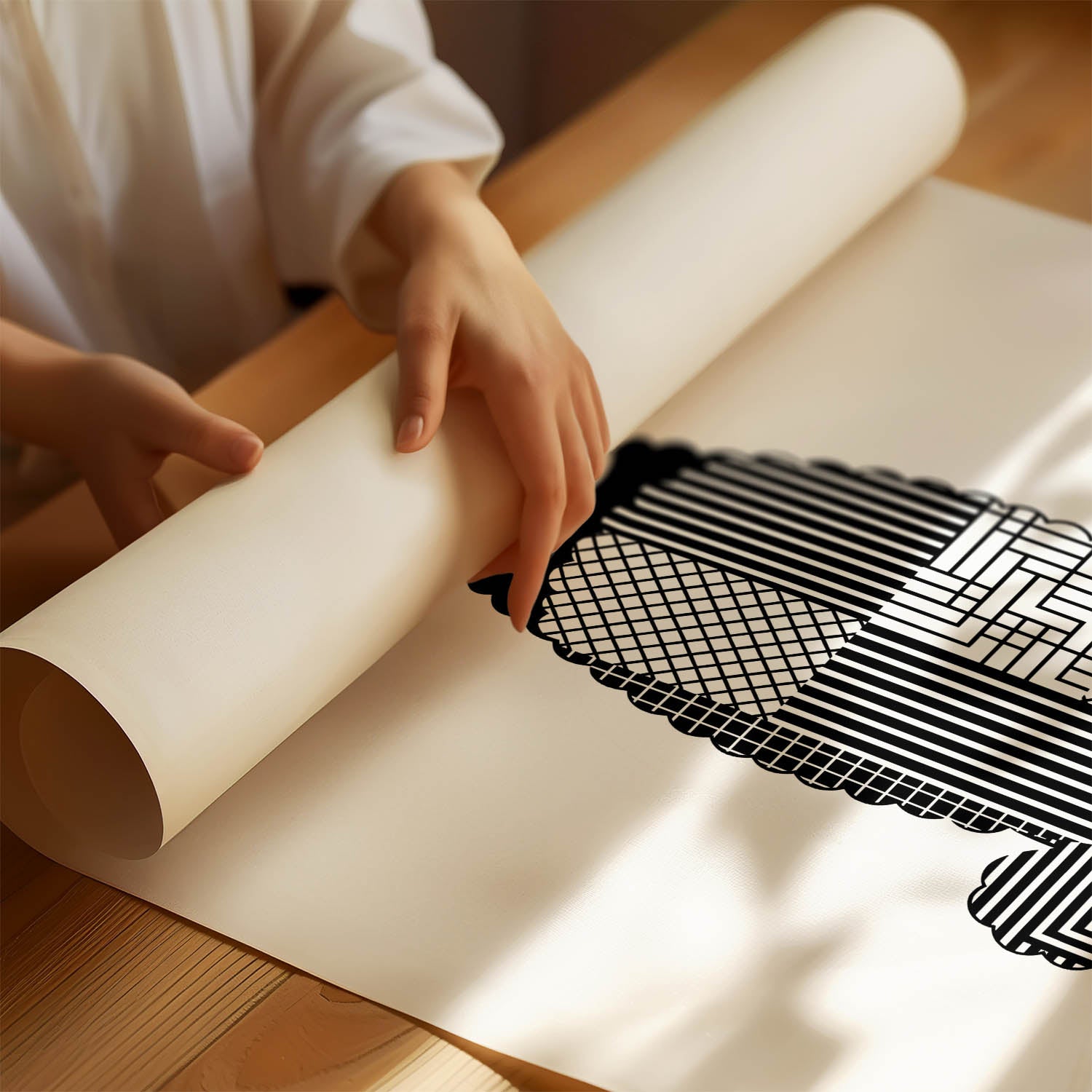 Labradoodle Geometric Line Art mockup