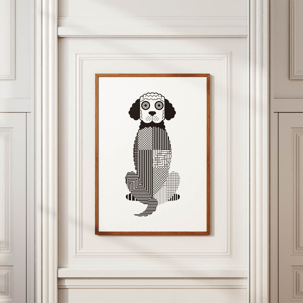 Labradoodle Geometric Line Art mockup