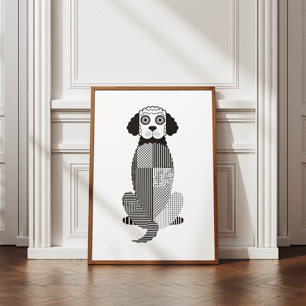 Labradoodle Geometric Line Art mockup