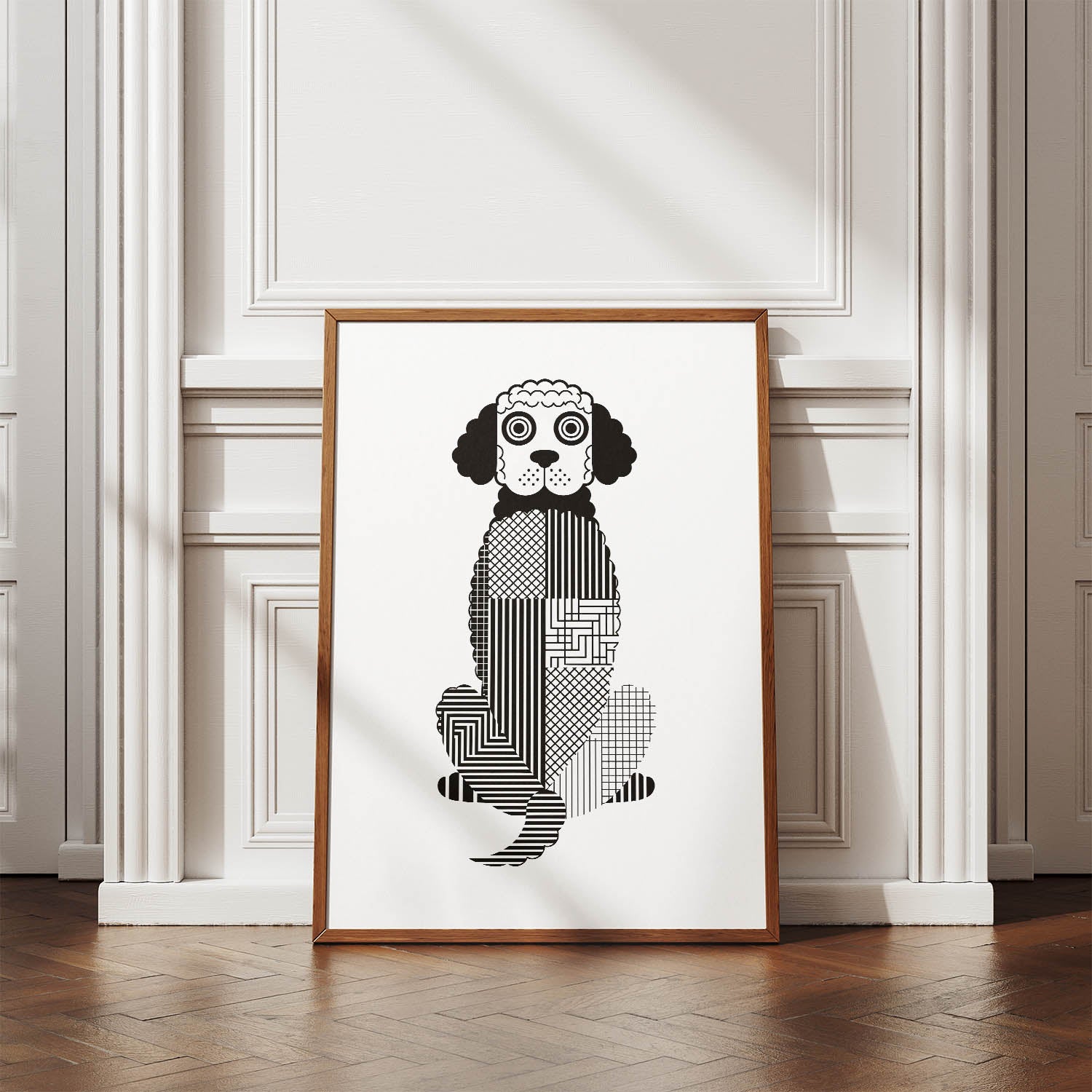 Labradoodle Geometric Line Art mockup