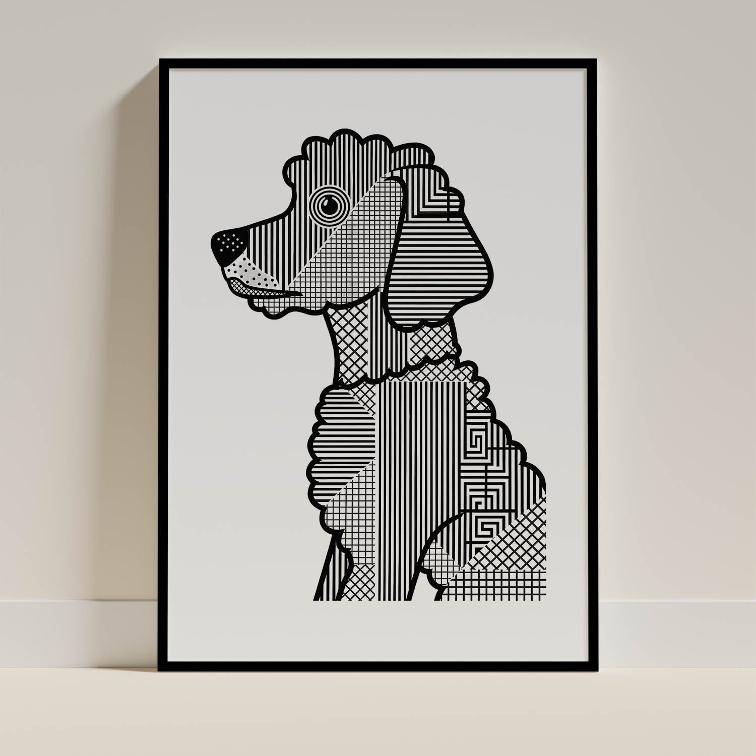 Labradoodle Geometric Line Art mockup