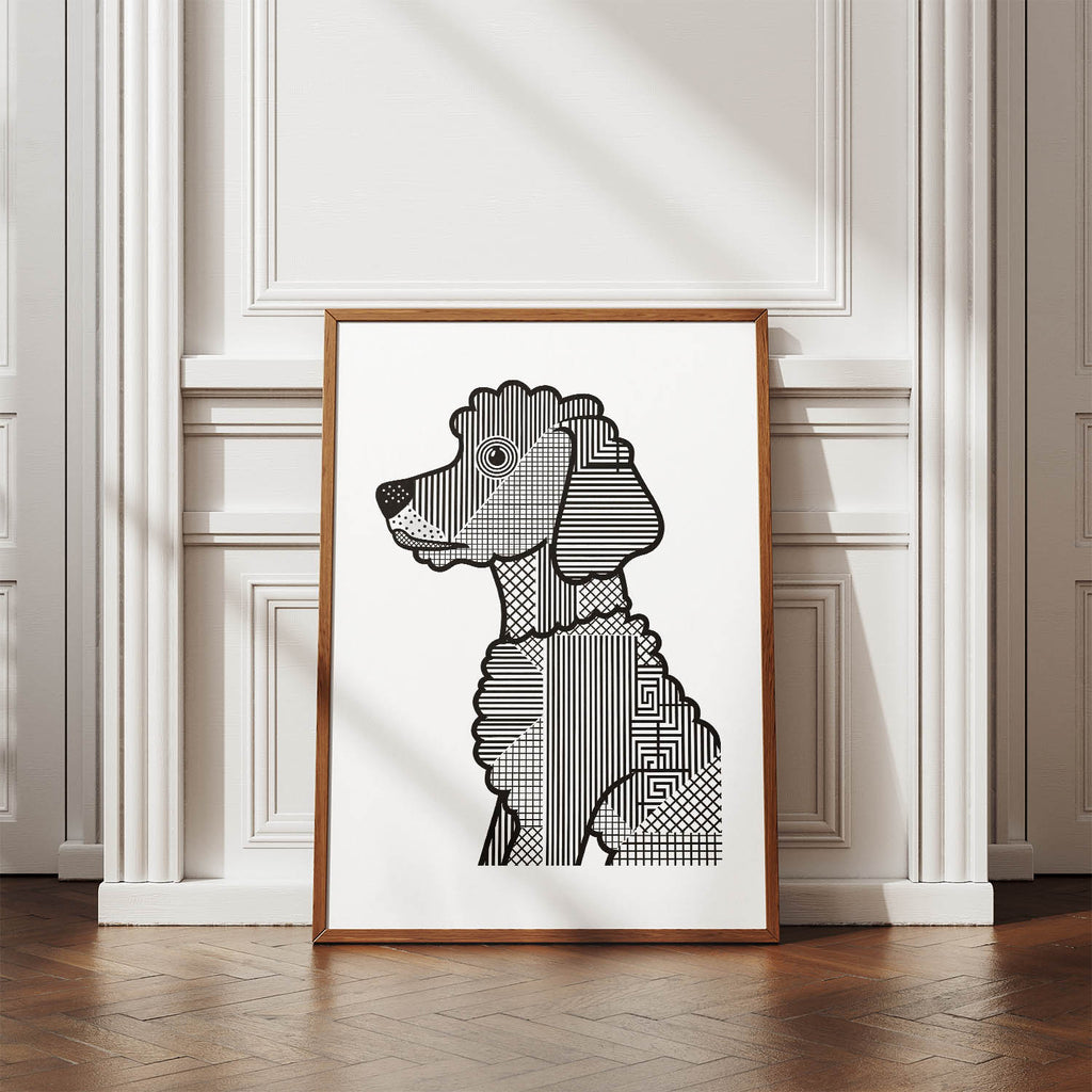 Labradoodle Geometric Line Art mockup