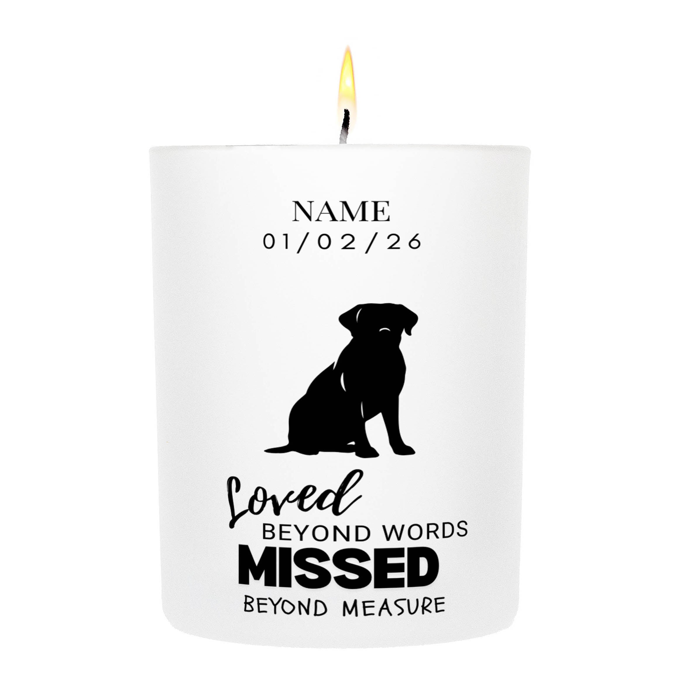 Labrador Retriever – Loved Beyond Words, Missed Beyond Measure Custom Candle