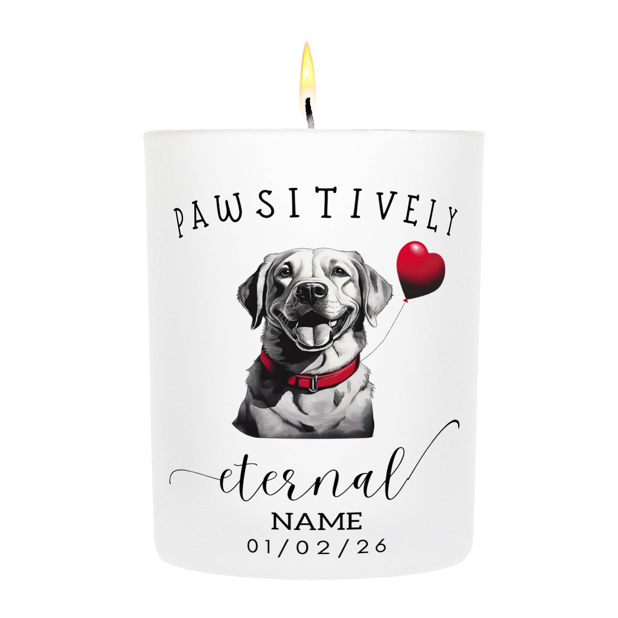 Labrador Retriever In Memory Custom Pawsitively Eternal Candle White