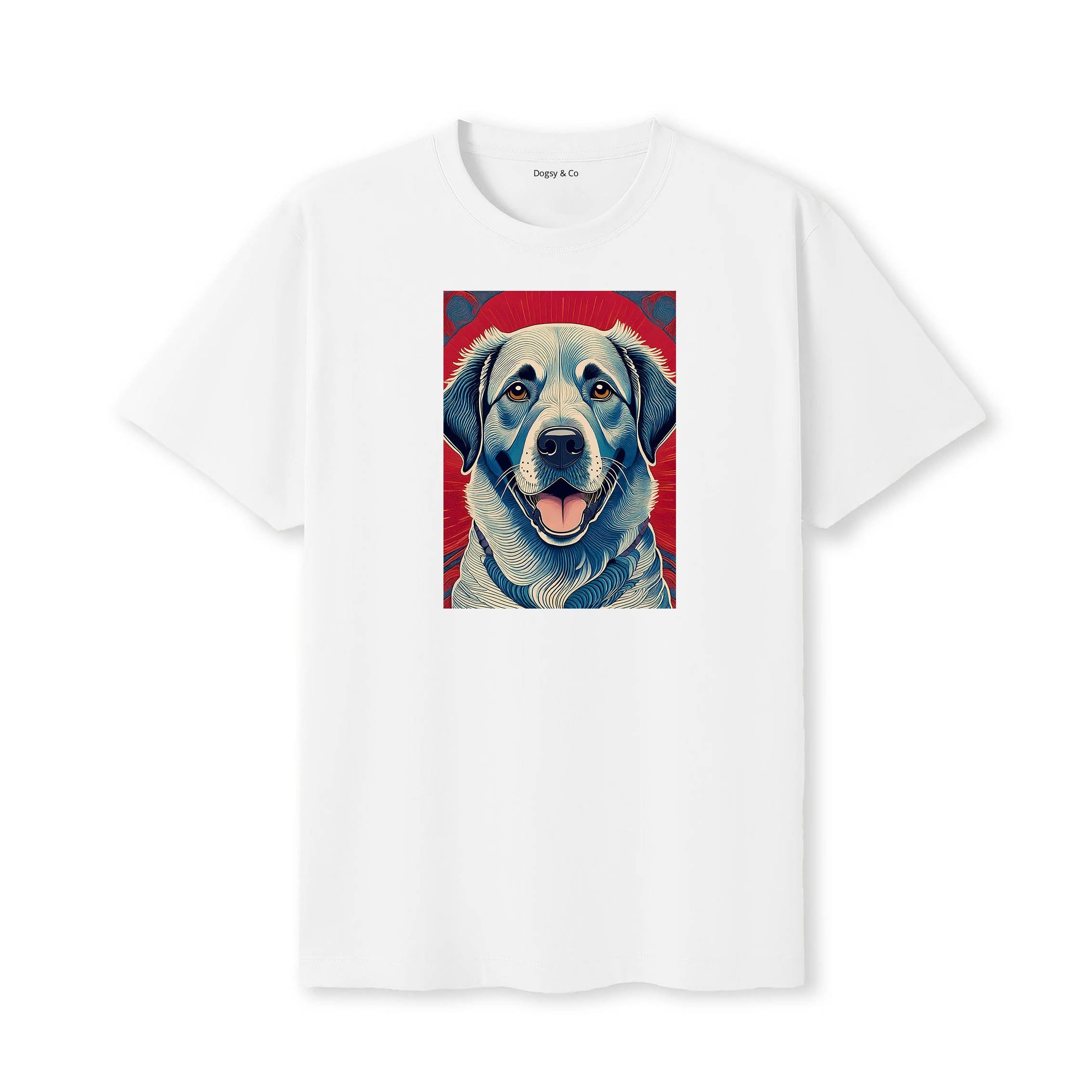 Labrador Retriever Hokusai Dog Portrait T-Shirt V1 White