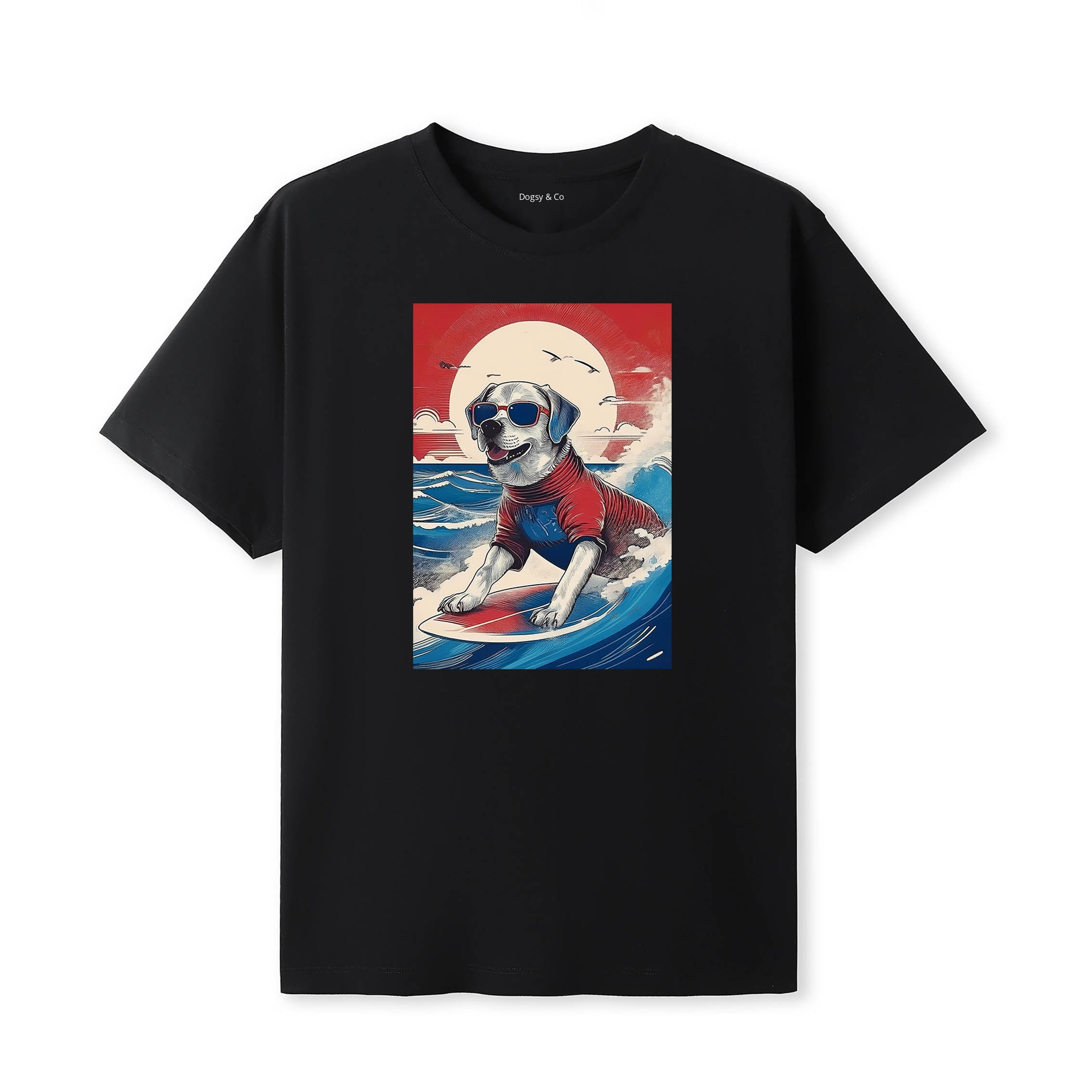 Labrador Retriever 1 Surfer Hokusai Dogs T-Shirt Artwork