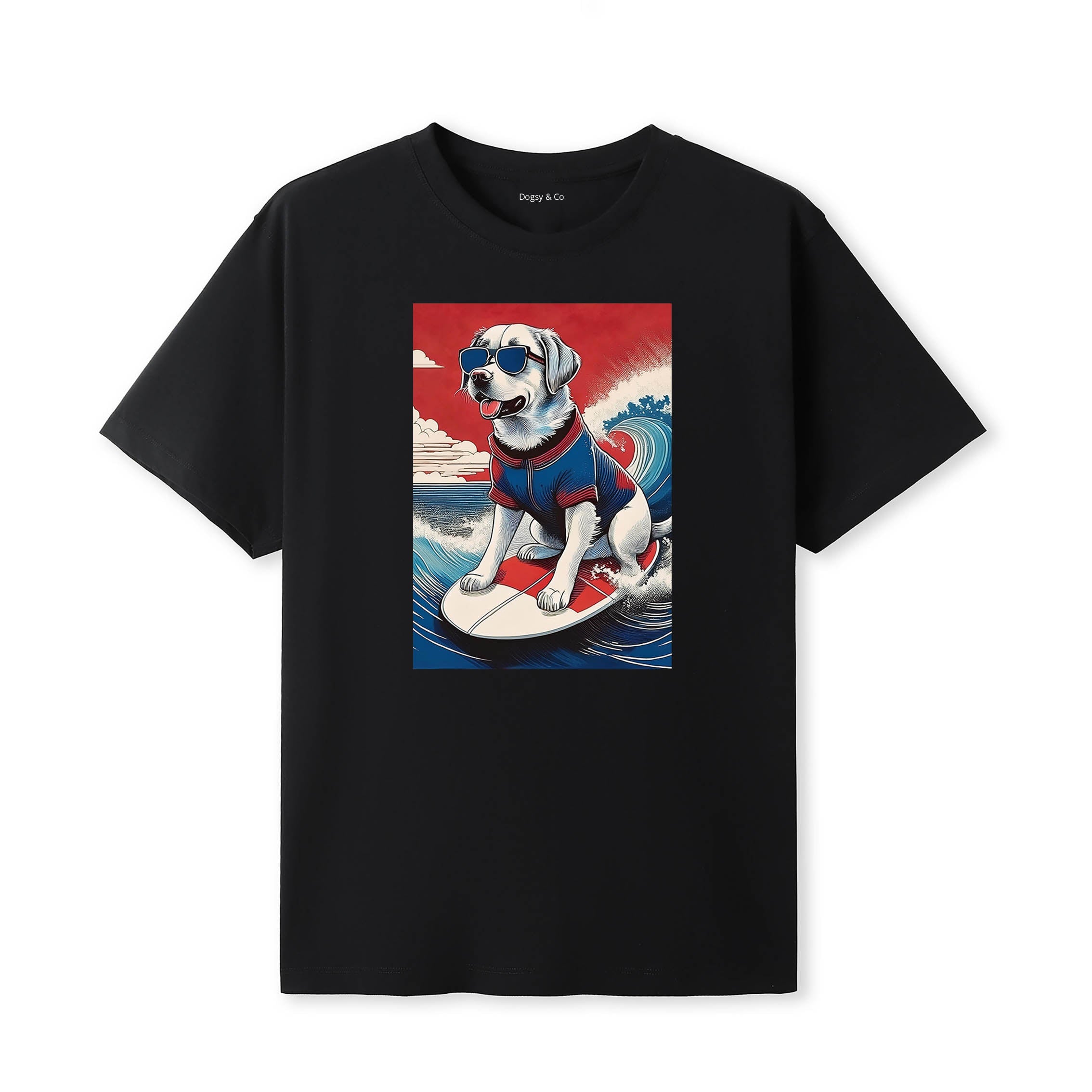 Labrador Retriever 2 Surfer Hokusai Dogs T-Shirt Artwork