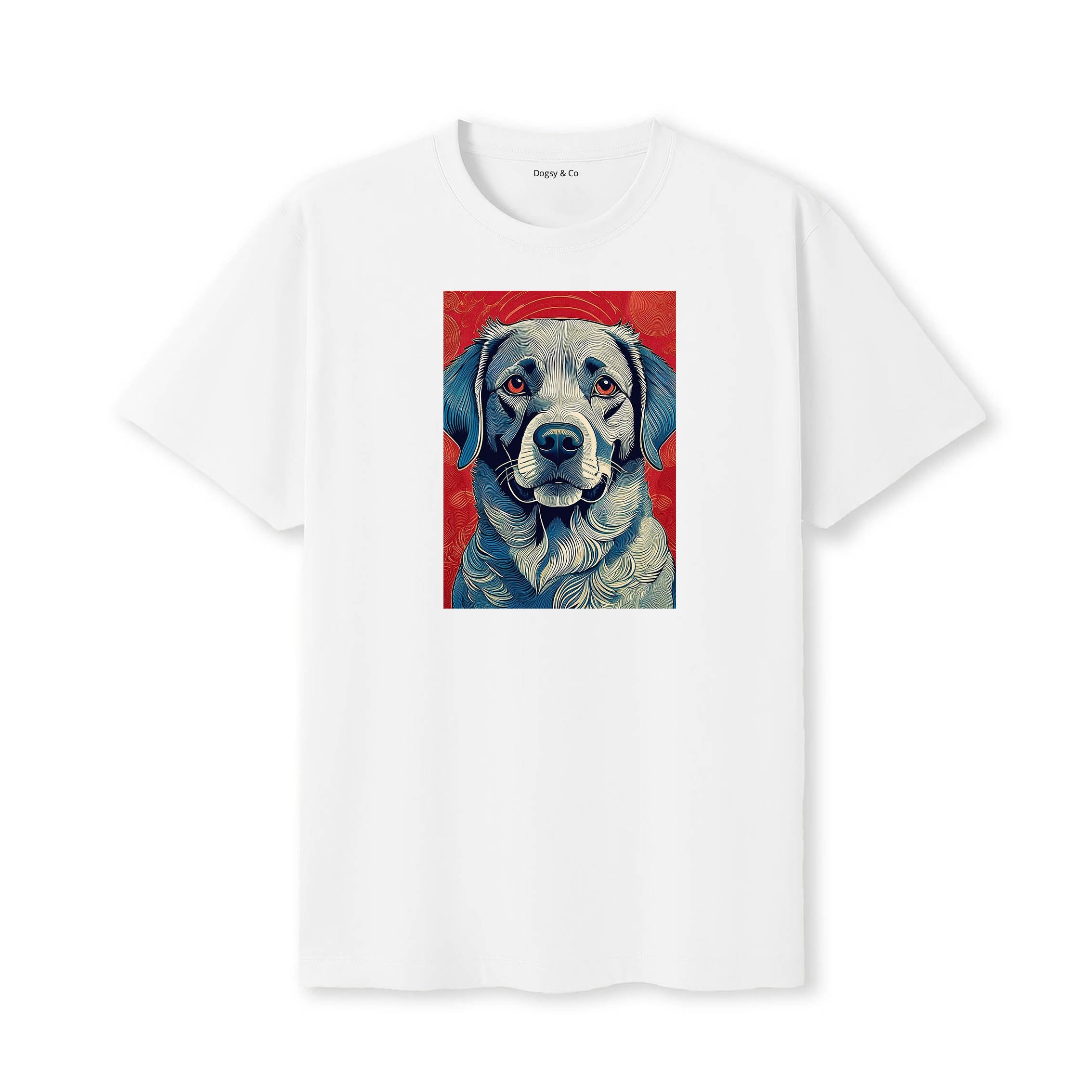 Labrador Retriever Hokusai Dog Portrait T-Shirt V3 White