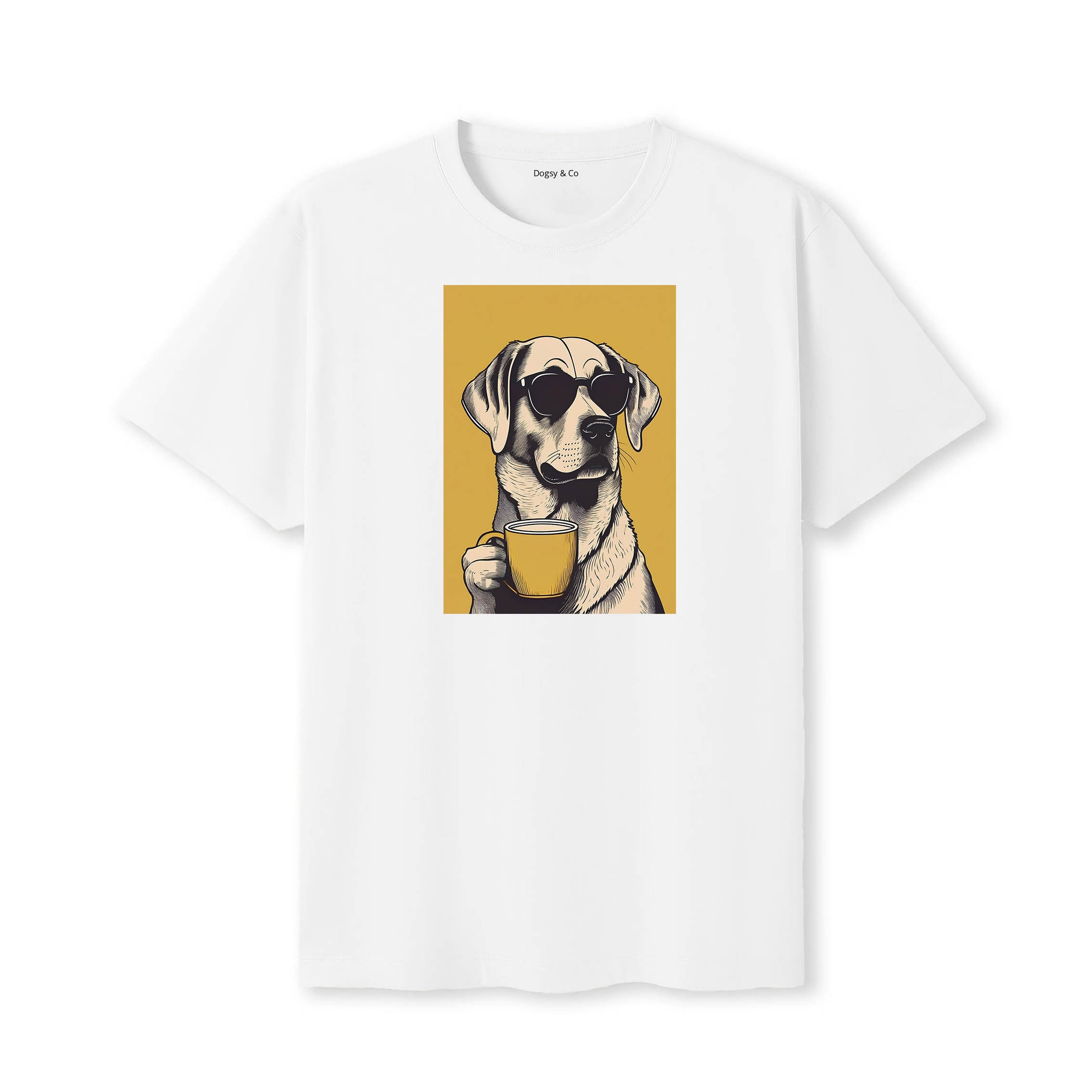 Labrador Retriever Coffee Dog T-Shirt V3 White