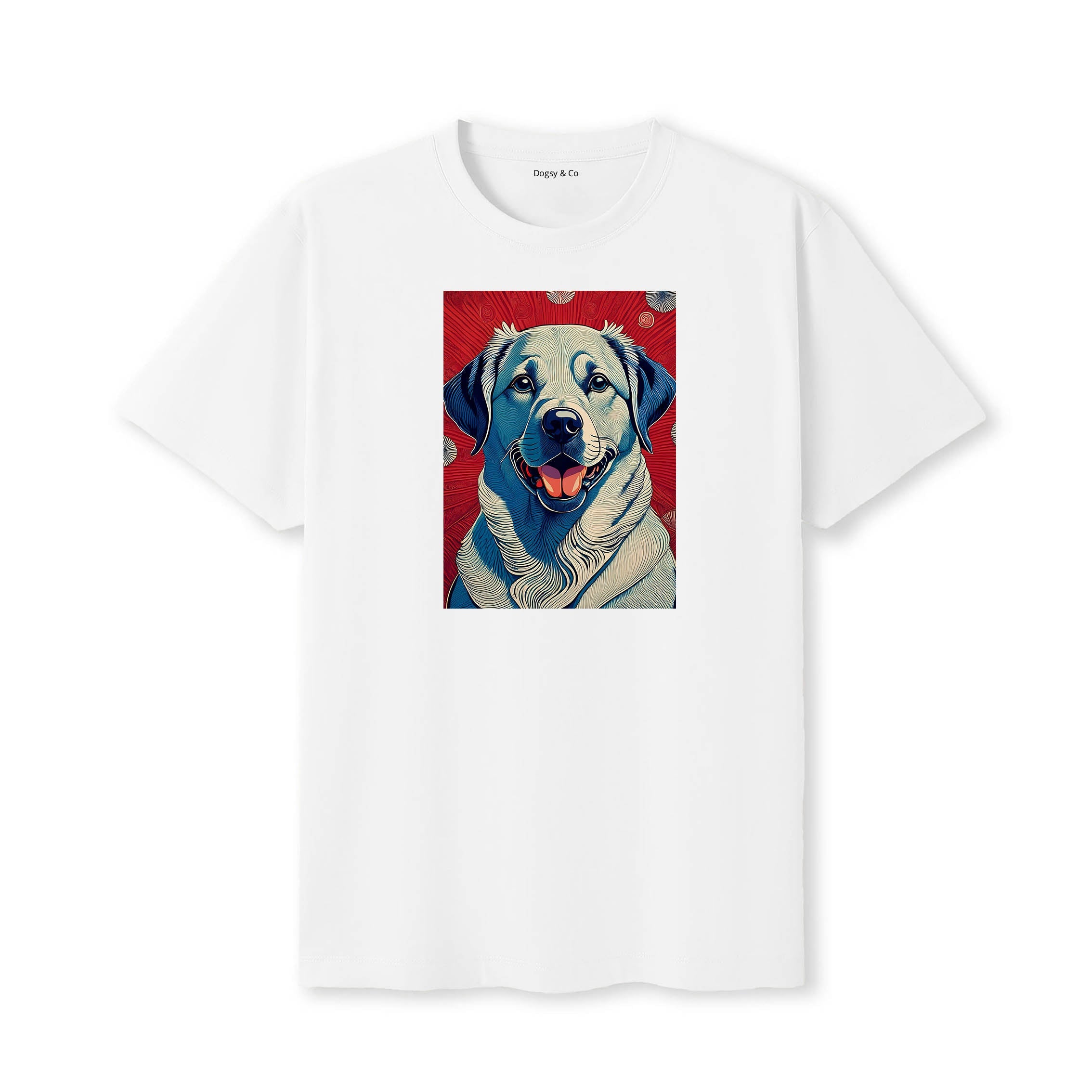Labrador Retriever Hokusai Dog Portrait T-Shirt White