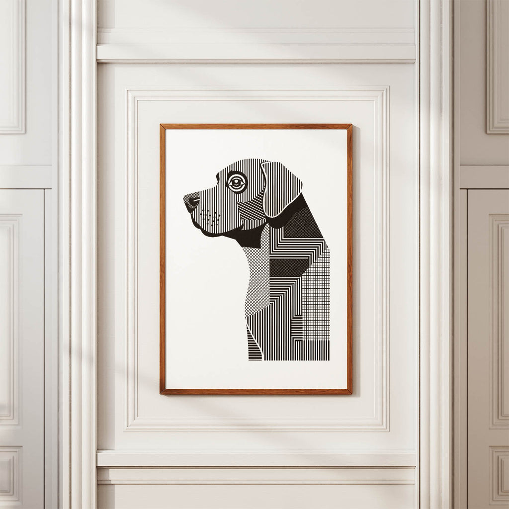 Labrador Retriever Geometric Line Art mockup