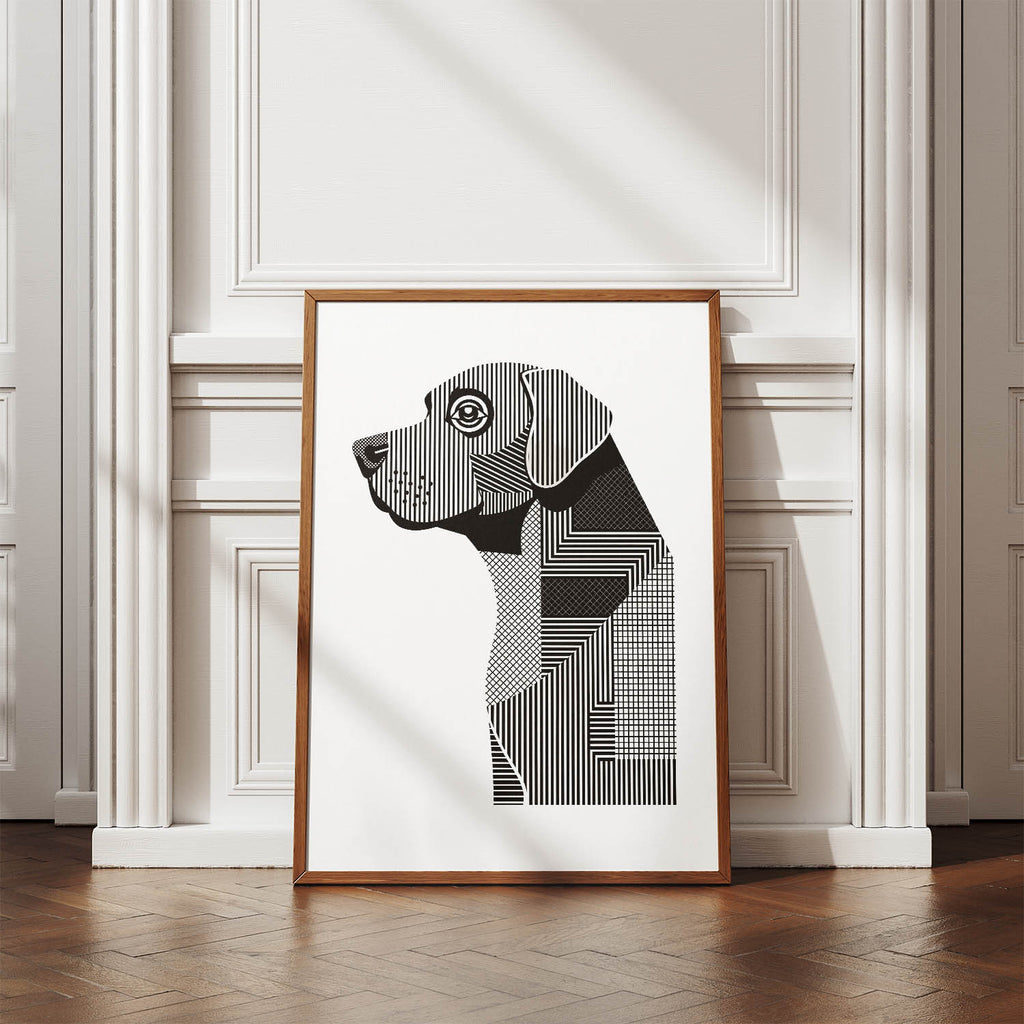 Labrador Retriever Geometric Line Art mockup